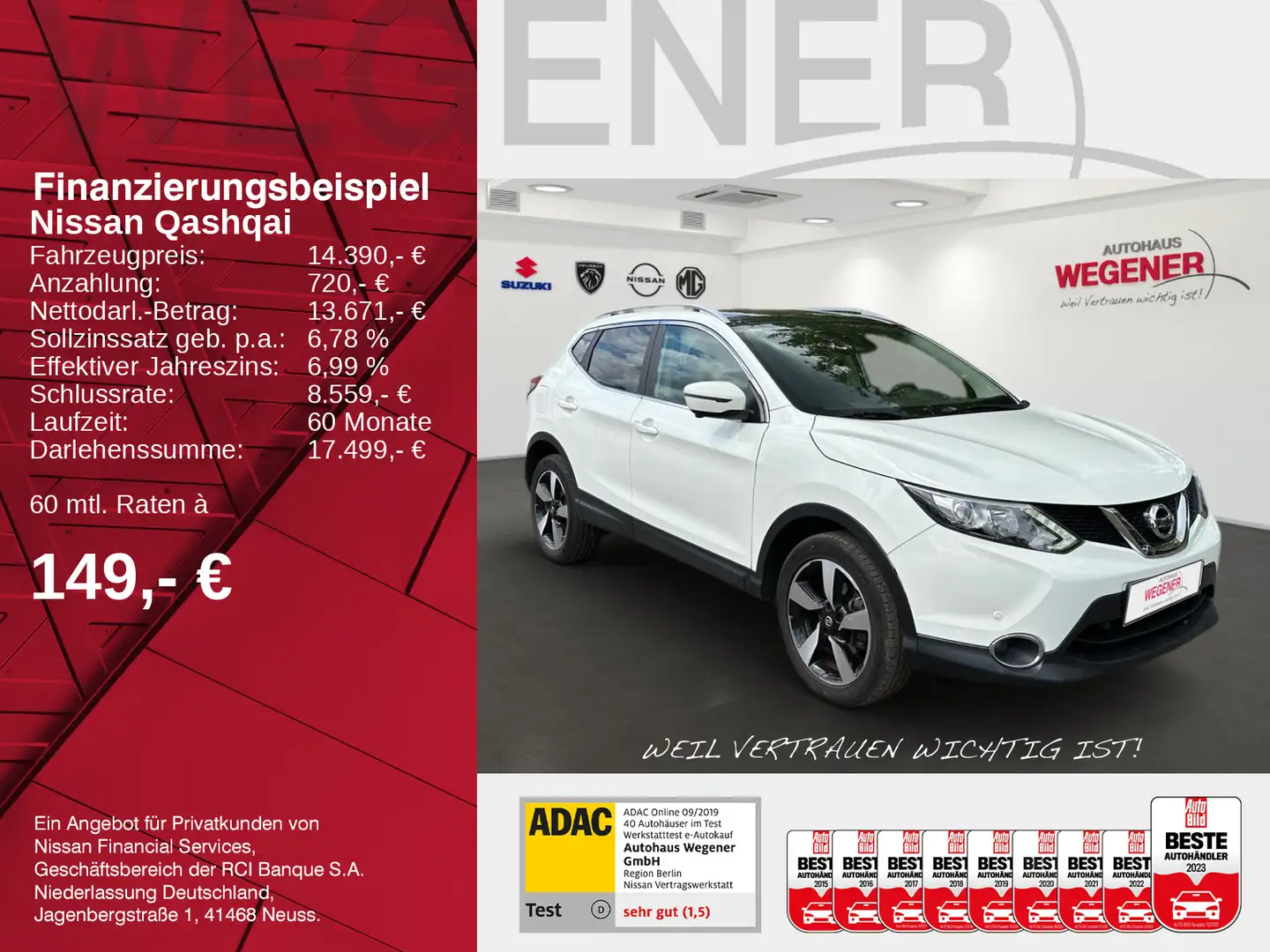 Nissan Qashqai QASHQAI N-CONNECTA 1.6 MT NAVI 360° PANO AHK SHZ Weiß - 2