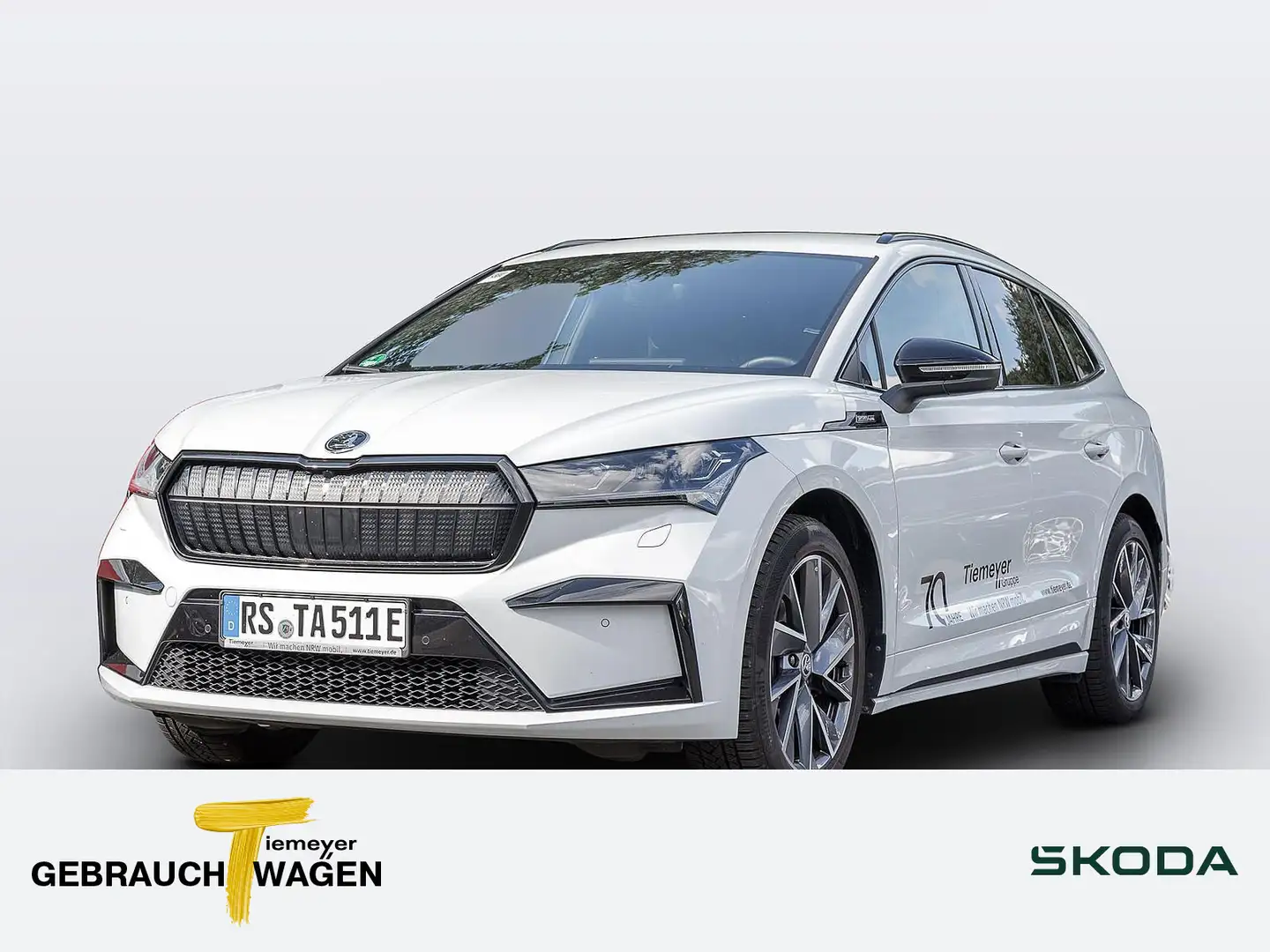 Skoda Enyaq iV 80x Sportline AHK Wärmepumpe Navi Weiß - 1