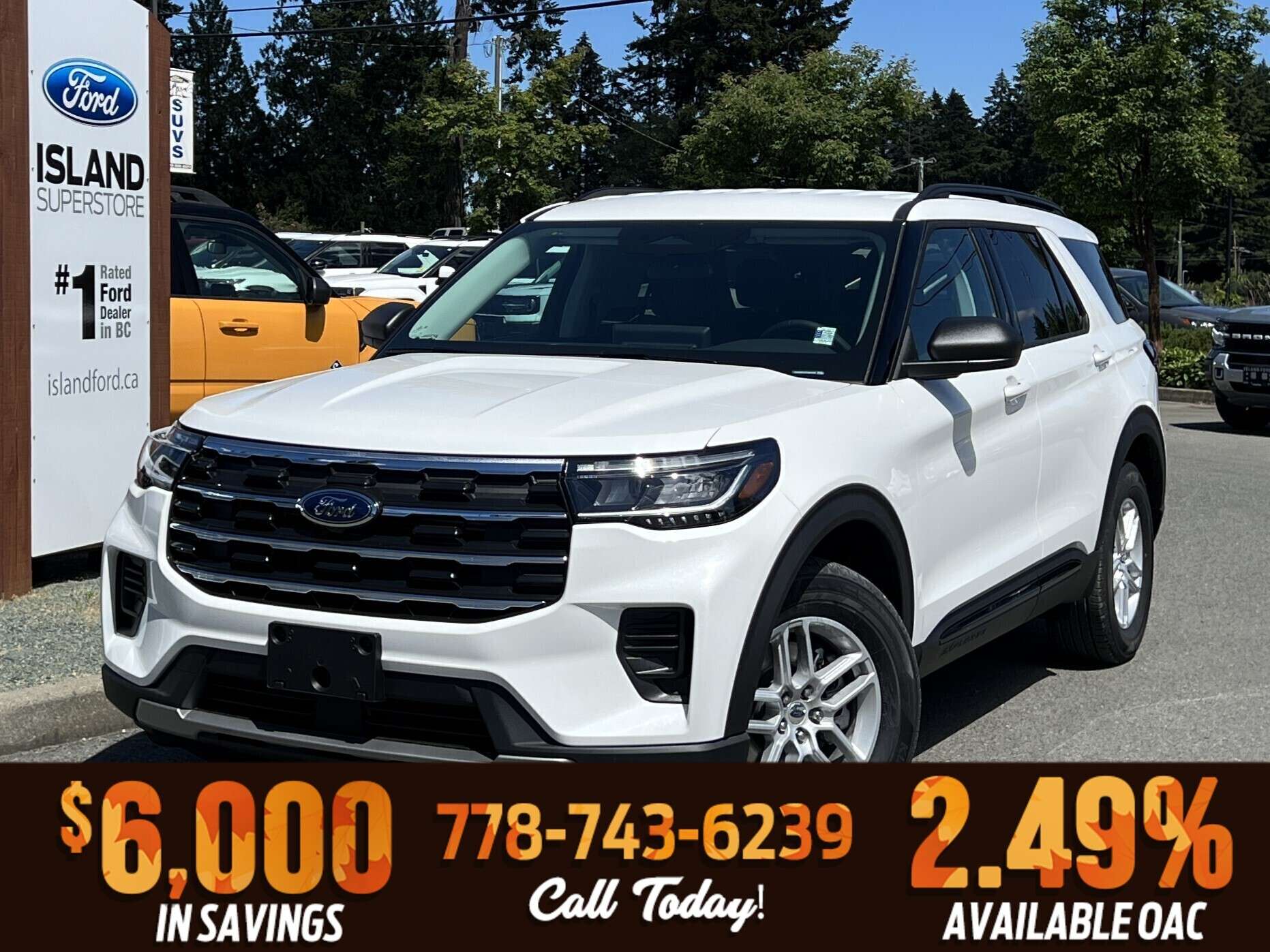 White 2026 Ford Explorer SUV / Crossover All-Wheel Drive Automatic