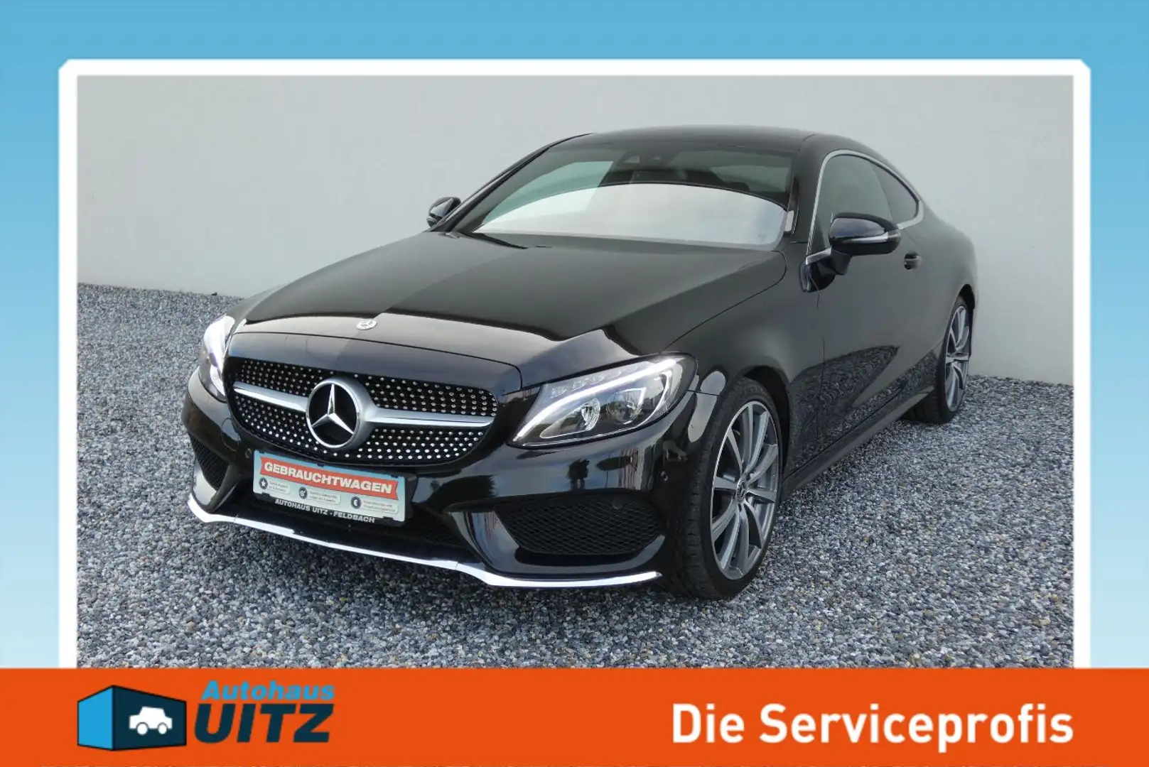 Mercedes-Benz C 220 d Coupé AMG Line +Schiebed.+Burm+RFK+LED+ Schwarz - 1