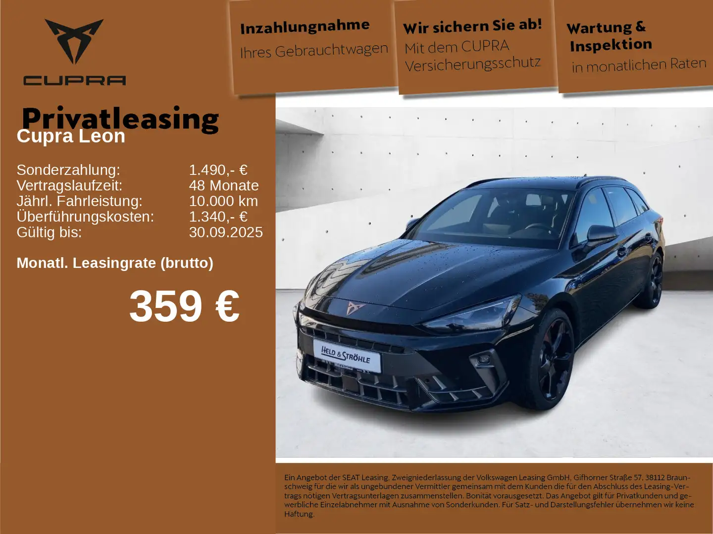 CUPRA Leon Sportstourer 1.5 eTSI 110 kW AHK R-KAM SHZ Noir - 1