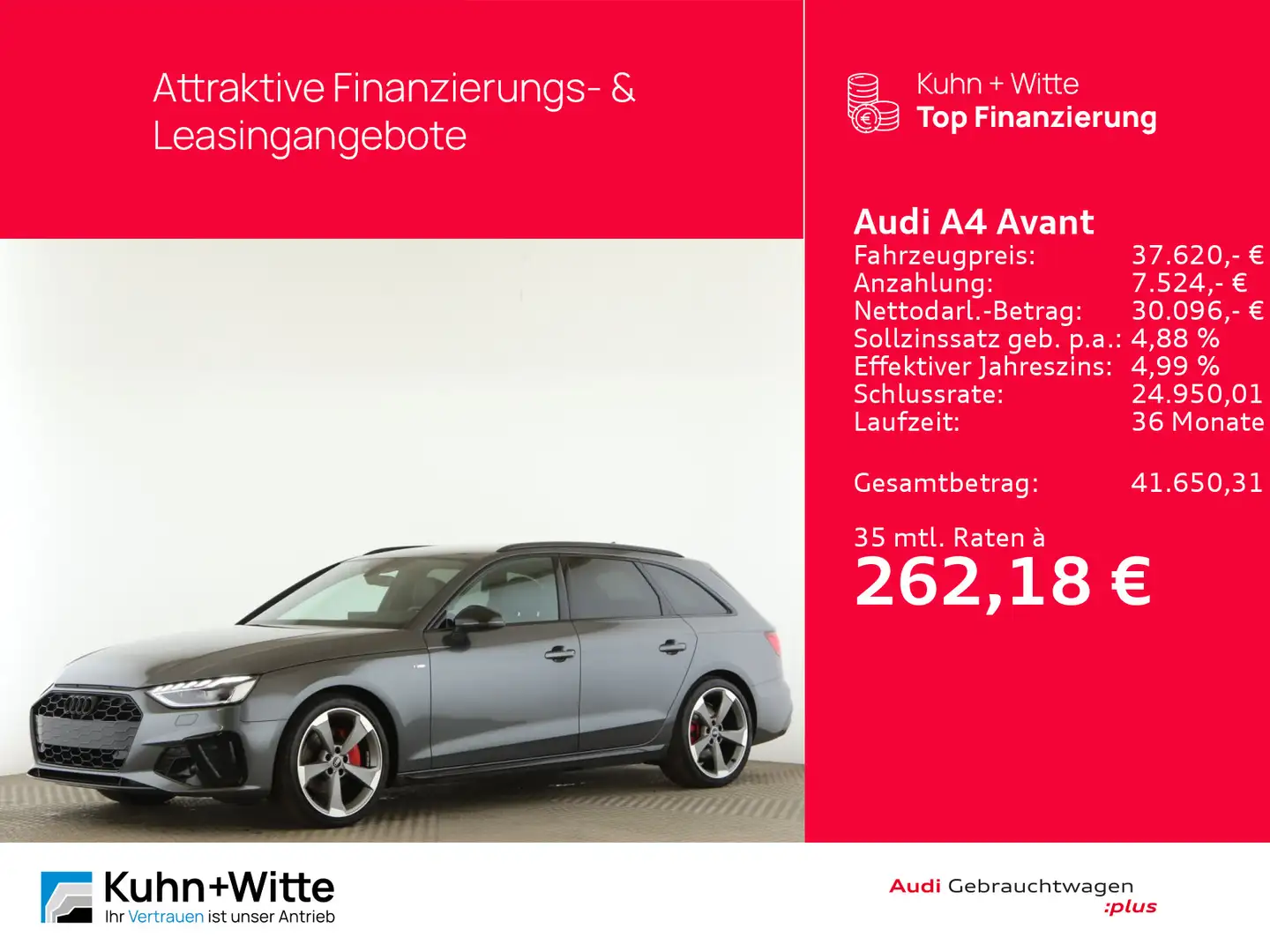 Audi A4 40 TDI quattro S line Competition *Matr Grau - 1