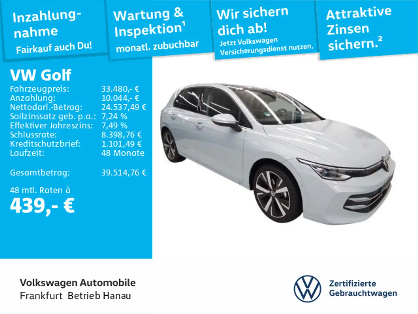 Volkswagen Golf VIII 1.5 eTSI DSG Style Navi IQ.LIGHT - LED Blau - 1