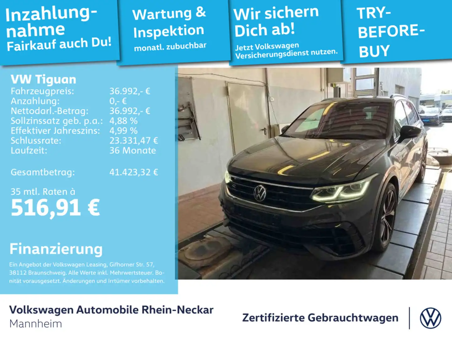 Volkswagen Tiguan R 4Motion "Black Style" AHK LED Kamera uv Grau - 1