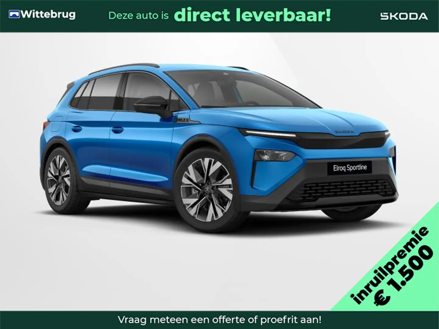 Skoda Elroq 85 Sportline Advanced Business Upgrade Plus Pakket Blauw - 1
