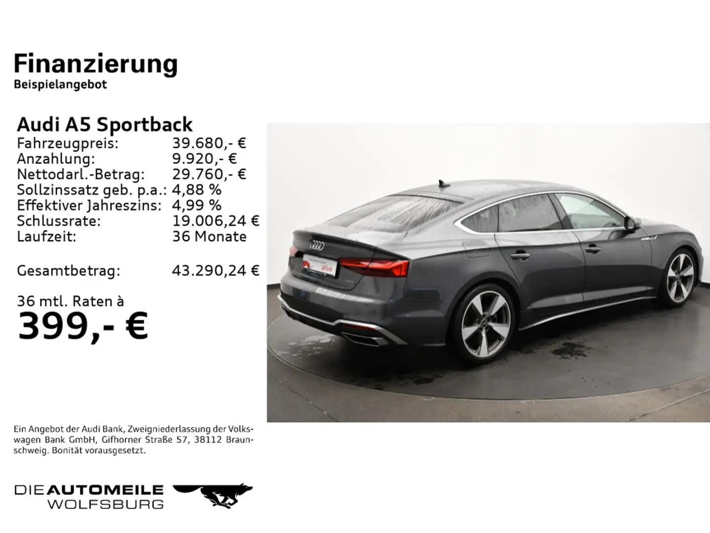 Audi A5 45 TFSI quattro S-tronic S line Sta Grau - 2