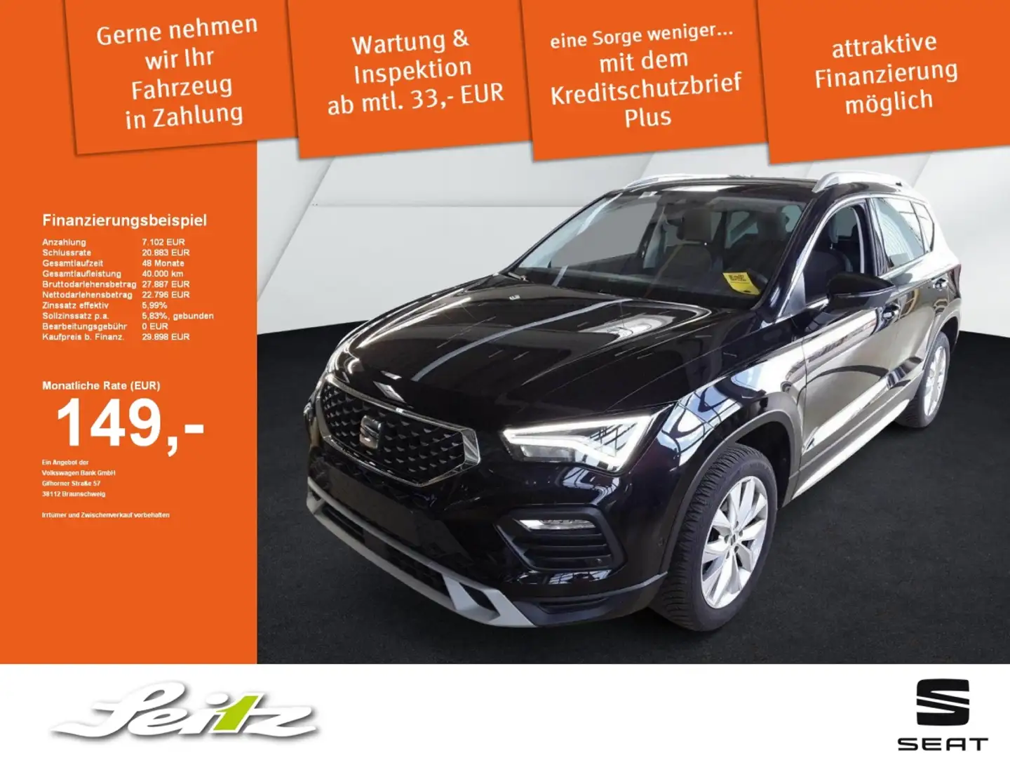 SEAT Ateca 1.5 TSI Xperience *AHK*LED*KAMERA*NAVI* Noir - 1