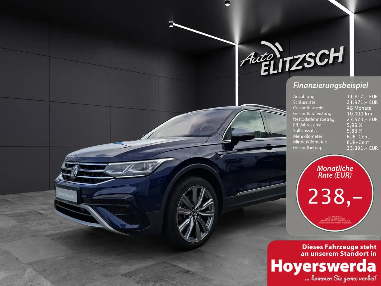 Volkswagen Tiguan Allspace TSI Elegance DSG 4M Matrix Navi AID HUD ACC RFK... Blau - 1