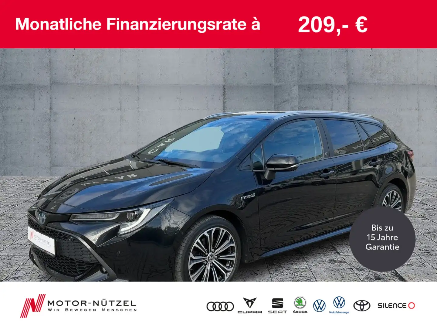 Toyota Corolla 2.0 Hybrid TEAM D BI-LED+SHZ+RFK+2xPDC Zwart - 1