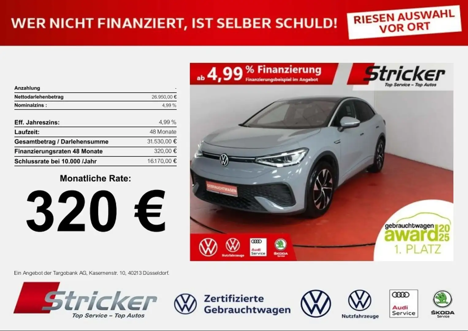 Volkswagen ID.5 Pro Performance 150/77 320,-ohne Anzahlung Pano W Grau - 1