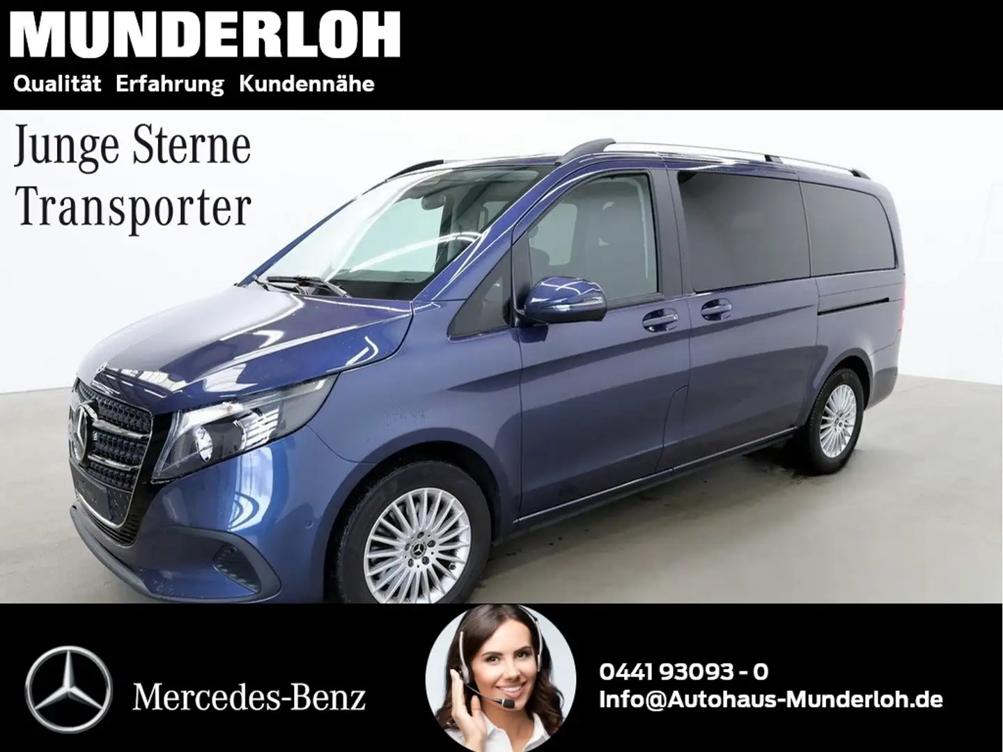 Mercedes-Benz V 220 d Lang DISTRONIC+SITZHEIZUNG+KAMERA+AHK Bleu - 2