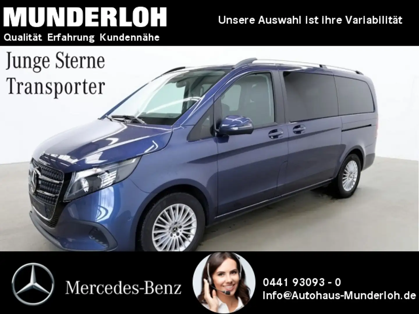 Mercedes-Benz V 220 d Lang DISTRONIC+SITZHEIZUNG+KAMERA+AHK Bleu - 1