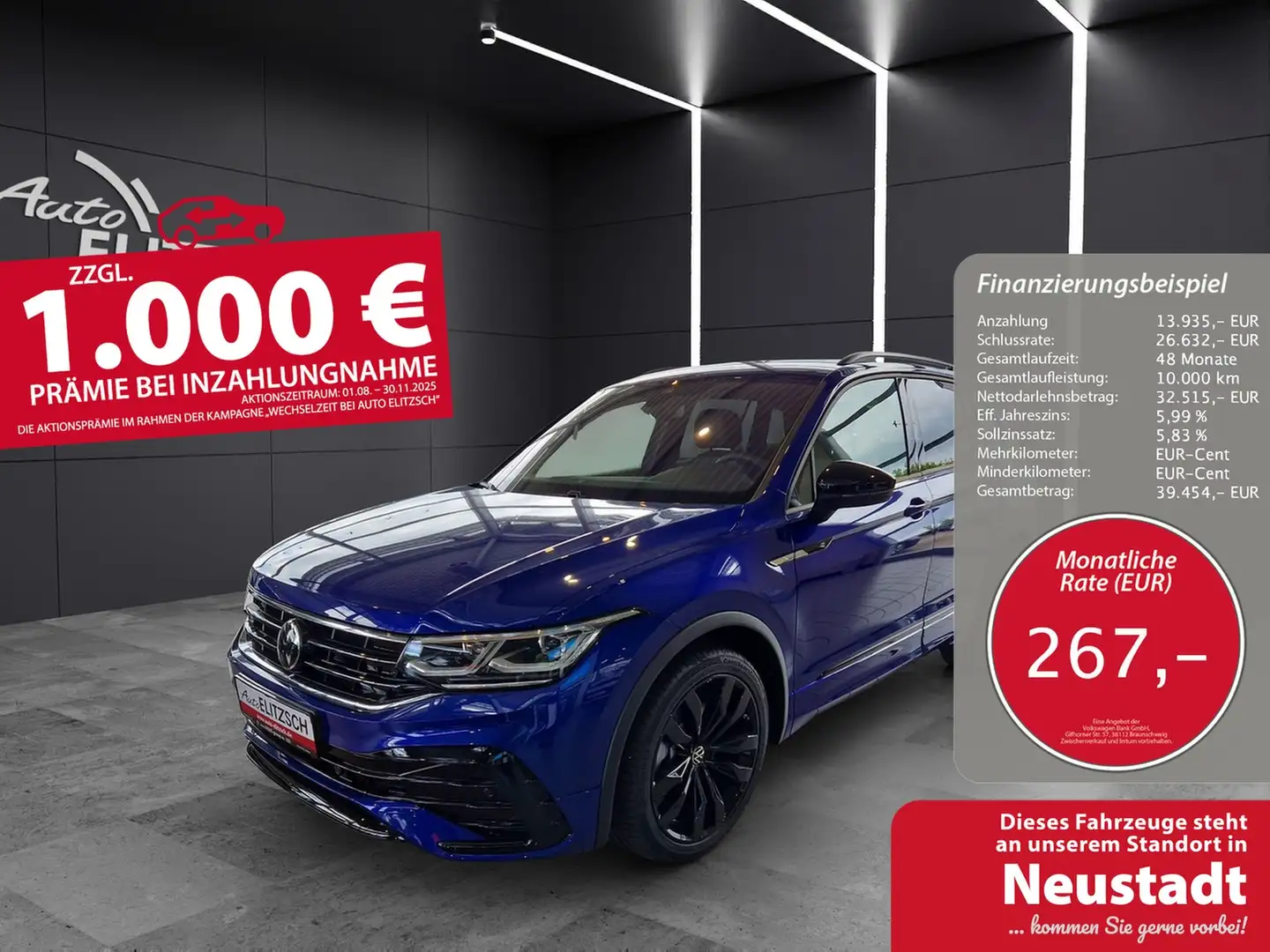 Volkswagen Tiguan R-Line 4M MATRIX ACC 20" NAVI Blau - 1