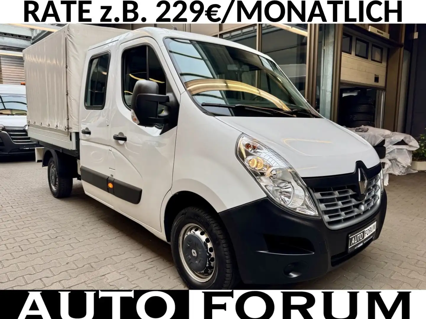 Renault Master 2.3 dCi L2 Doka PRITSCHE PLANE KLIMA 7STZ Weiß - 1
