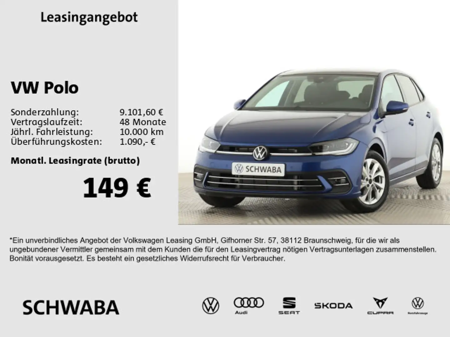 Volkswagen Polo Style 1,0 l TSI DSG *MATRIX*AHK*ACC*PANO* Blau - 1