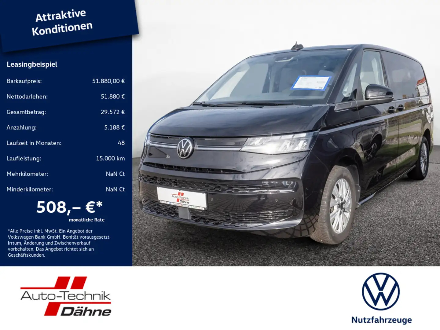 Volkswagen T7 Multivan 2.0 TDI Life LR AHK ACC 7-SITZER Noir - 1