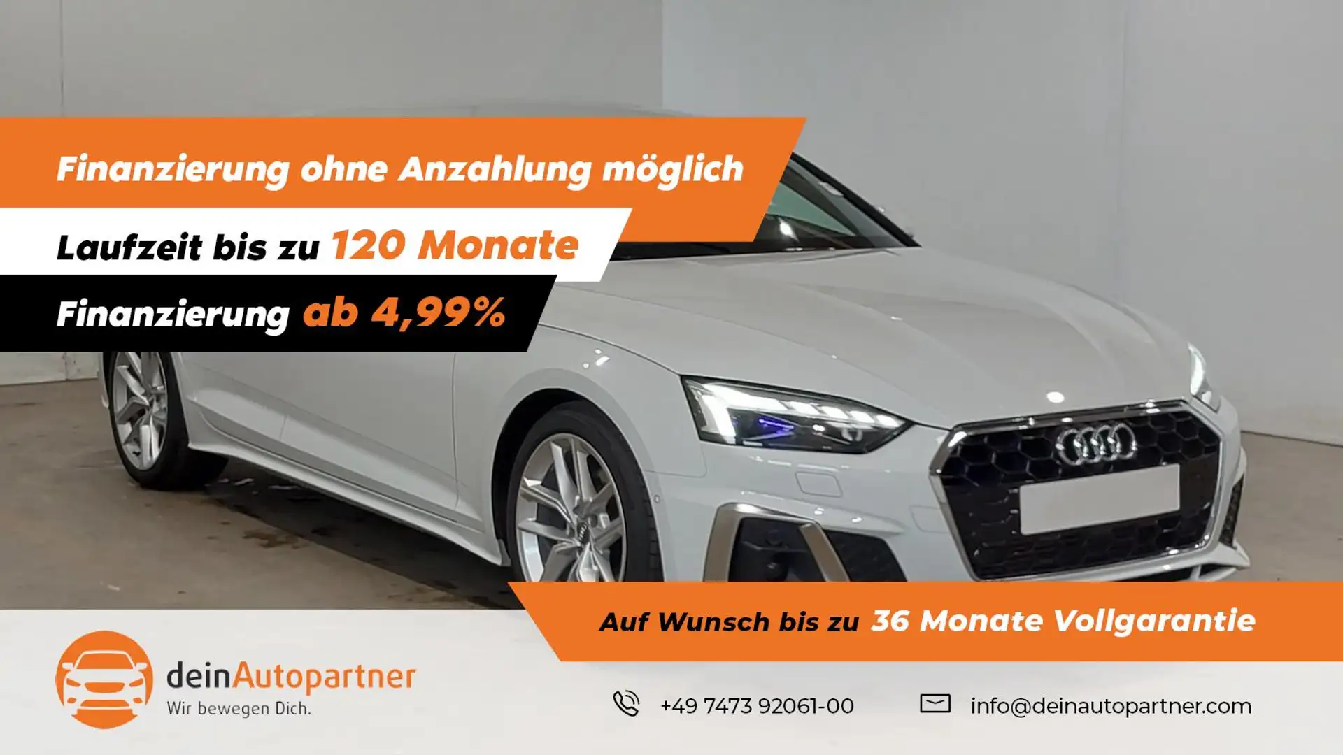 Audi A5 Sportback 40 g-tron S line LED/LEDER/HUD/ACC/LANE/ Weiß - 1