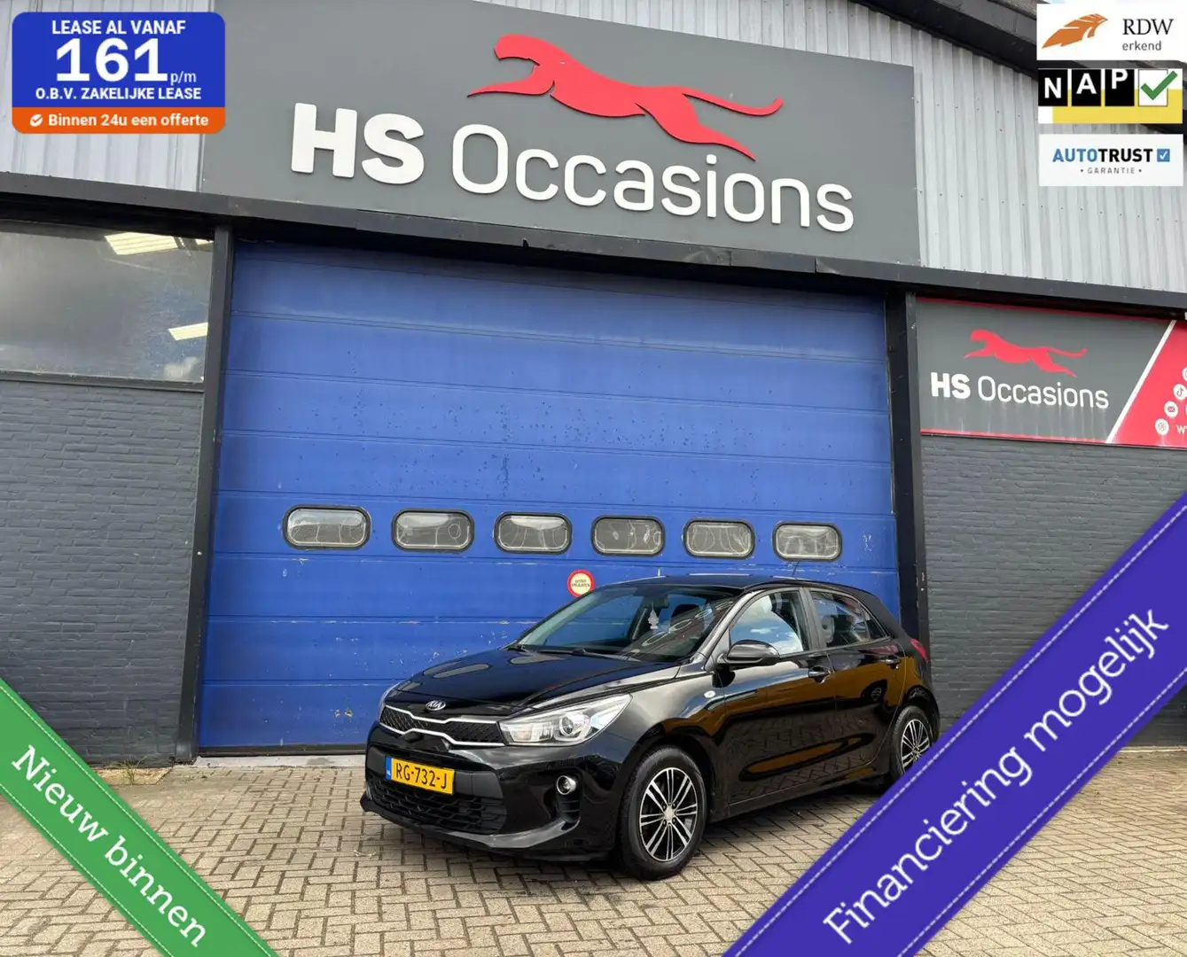 Kia Rio 1.0 TGDI 2018 NAP,Carplay,Airco,dealer onderhoud Zwart - 1