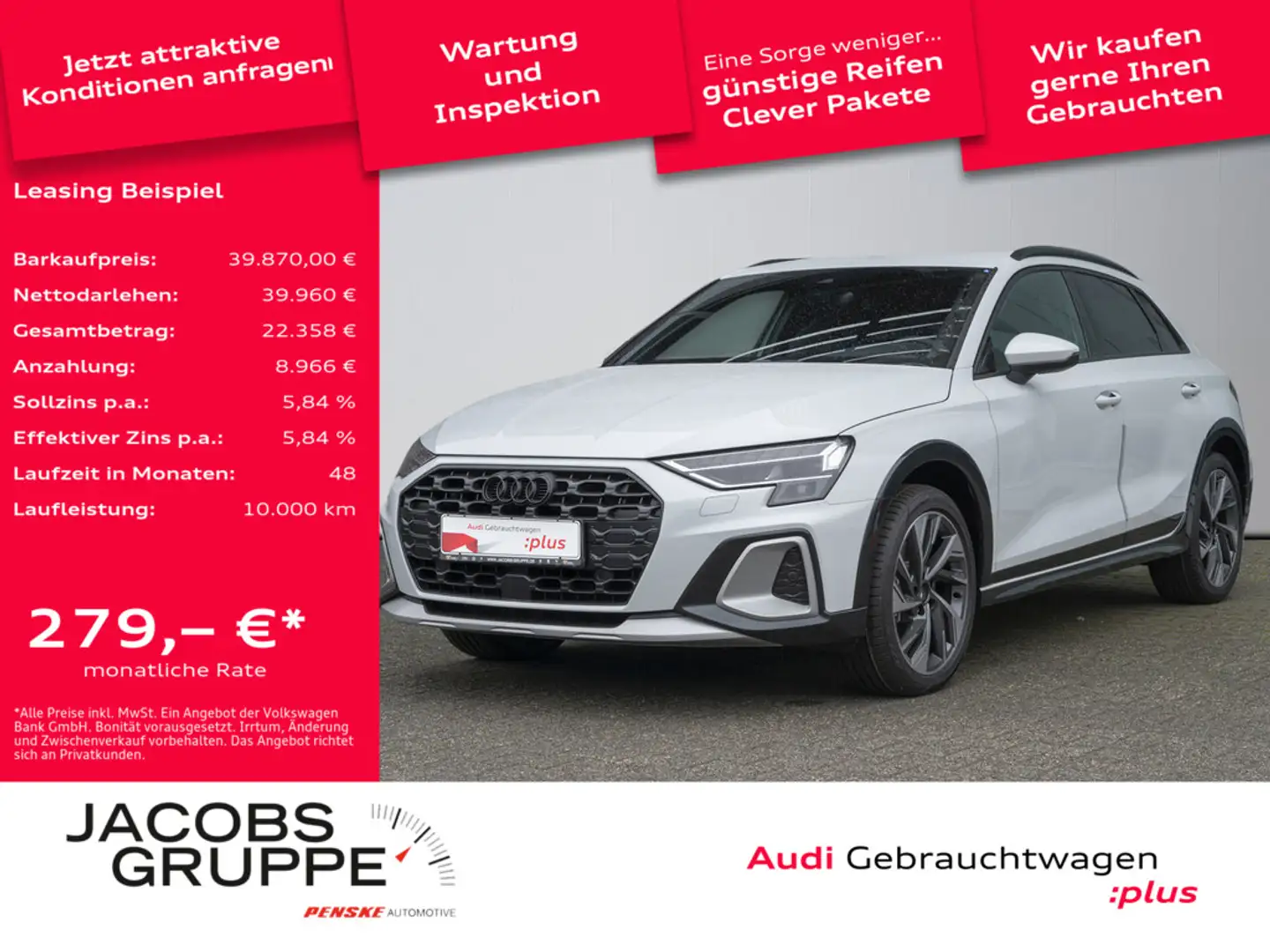Audi A3 allstreet 35TFSI S-Sitze/ACC/Navi+/LED/AHK/18Zoll Weiß - 1