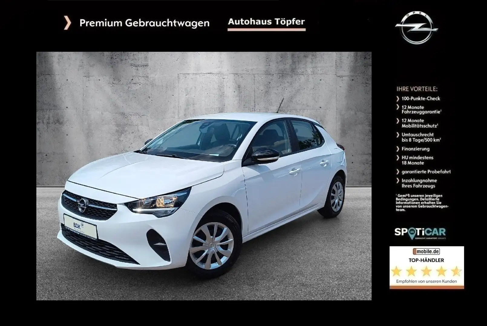 Opel Corsa F "Edition" aus 1-Hand/Scheckheft/Garantie Weiß - 1