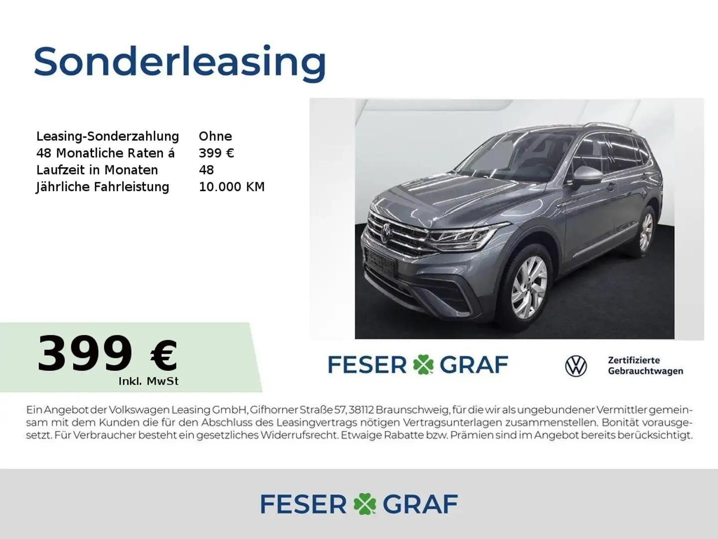Volkswagen Tiguan Allspace Life 1.5 TSI DSG Navi AHK LED 7-Sitzer Grau - 1