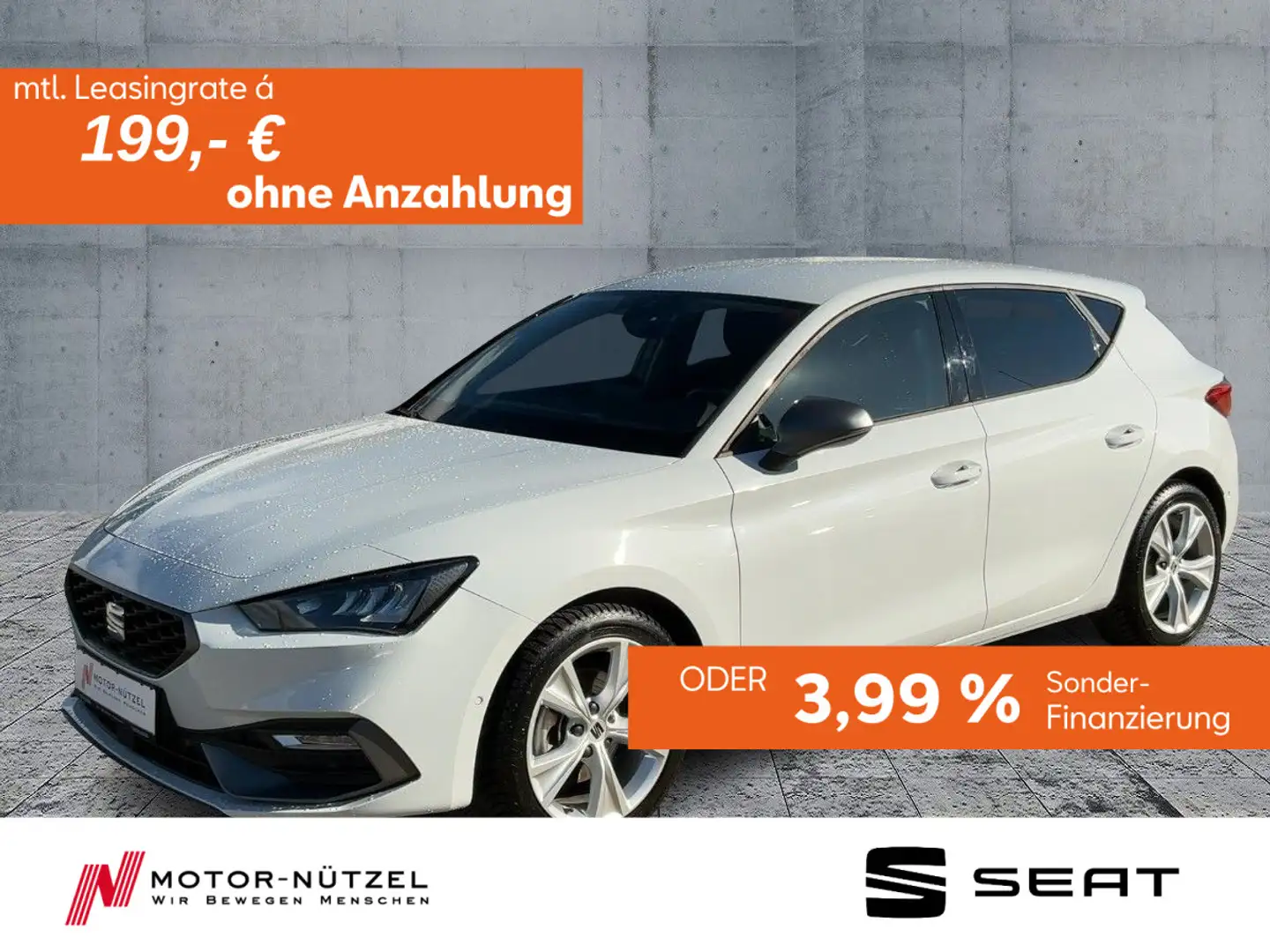 SEAT Leon 1.5 TSI FR-LINE LED+NAV+APP+ACC+SHZ+PDC+RFK Weiß - 1