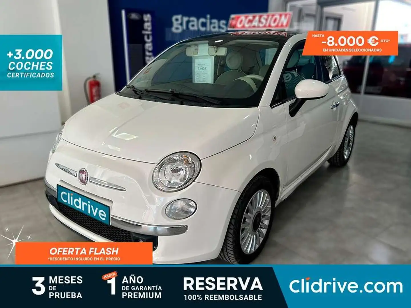Fiat 500 1.2 Lounge Blanco - 1