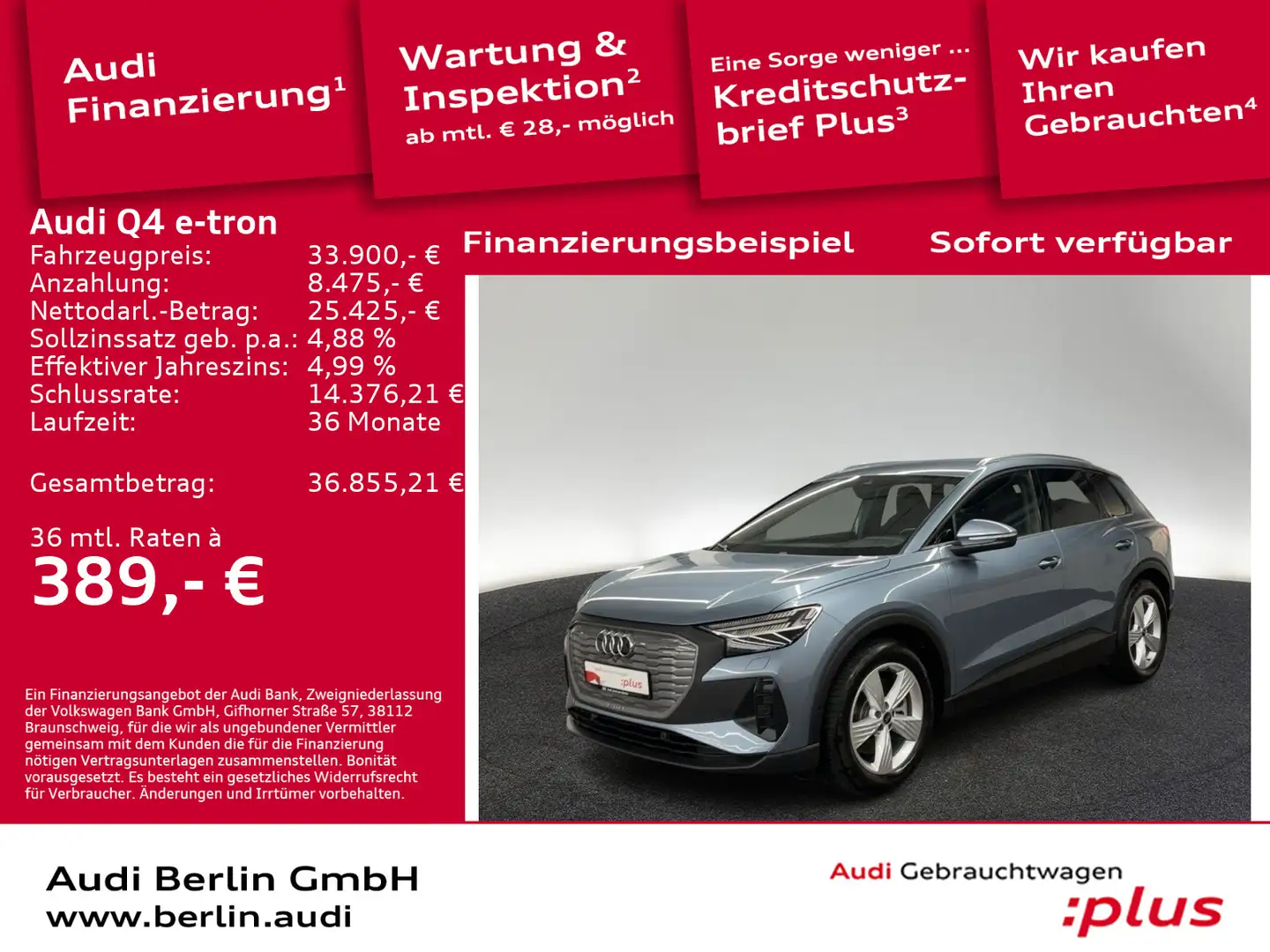 Audi Q4 e-tron 40 AHK MATRIX NAVI RFK HUD VIRTUAL Blau - 1