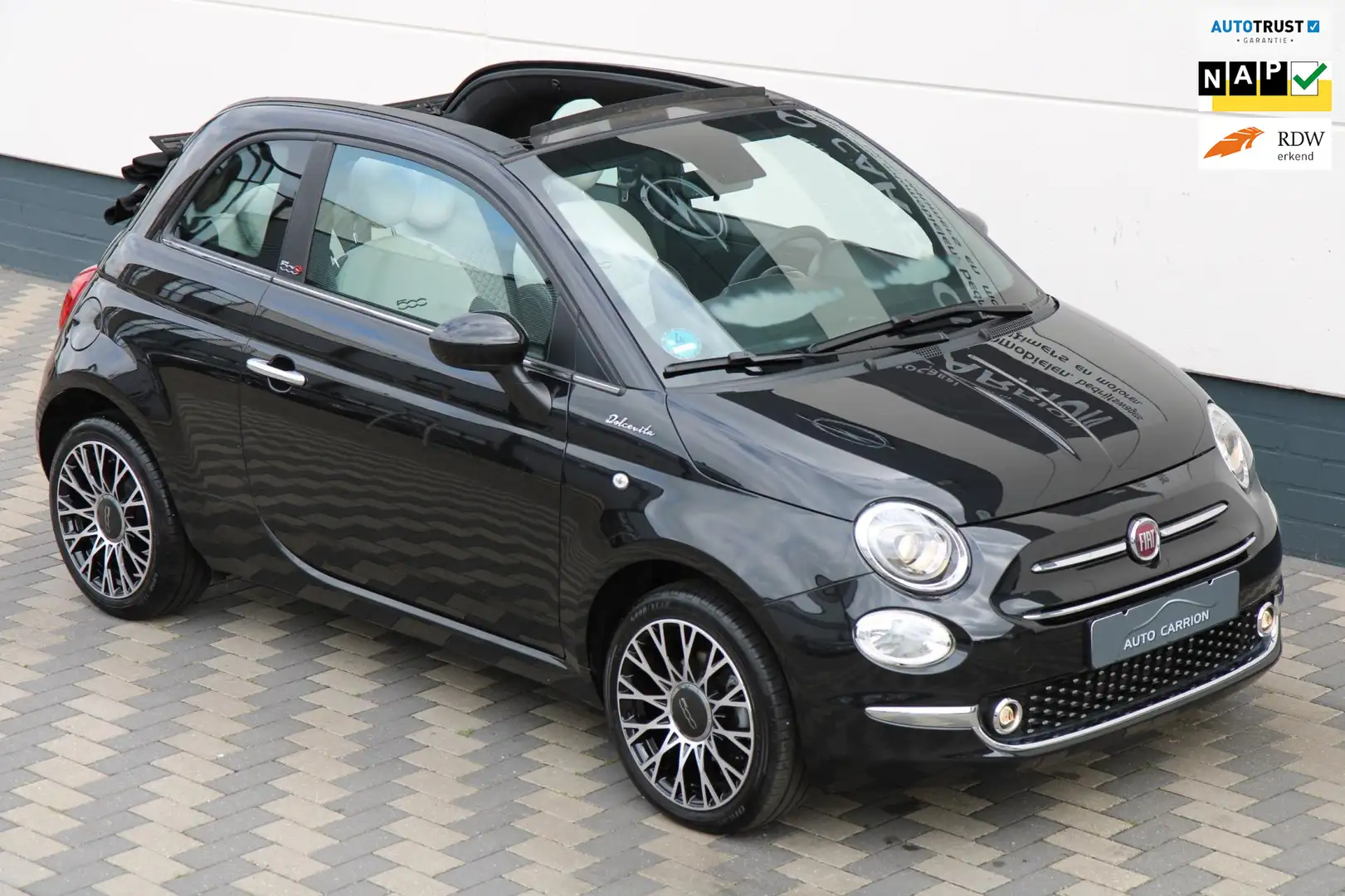 Fiat 500C 1.0 Hybrid Dolcevita weinig km's nieuwstaat !!! Negro - 1