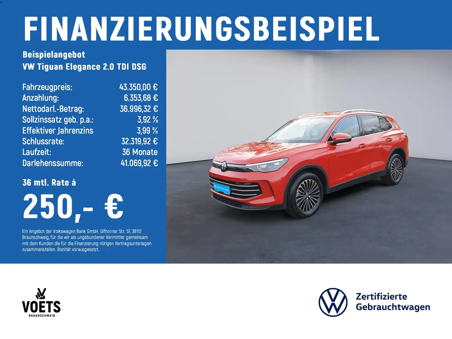 Volkswagen Tiguan Elegance 2.0 TDI DSG LED+HuD+RearView Rot - 2