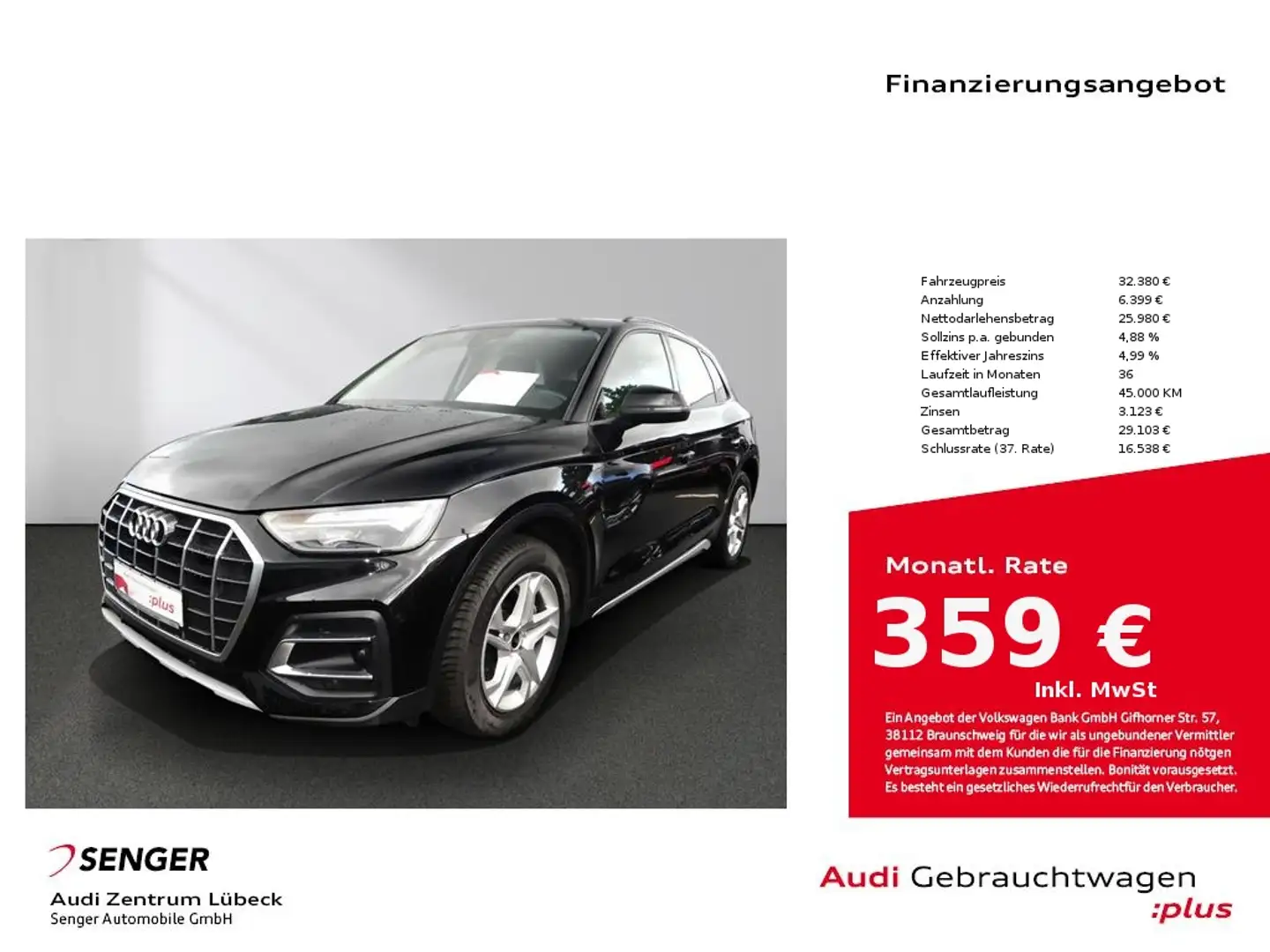 Audi Q5 35 TDI advanced S tronic Panorama Navi Sitzh. Zwart - 1