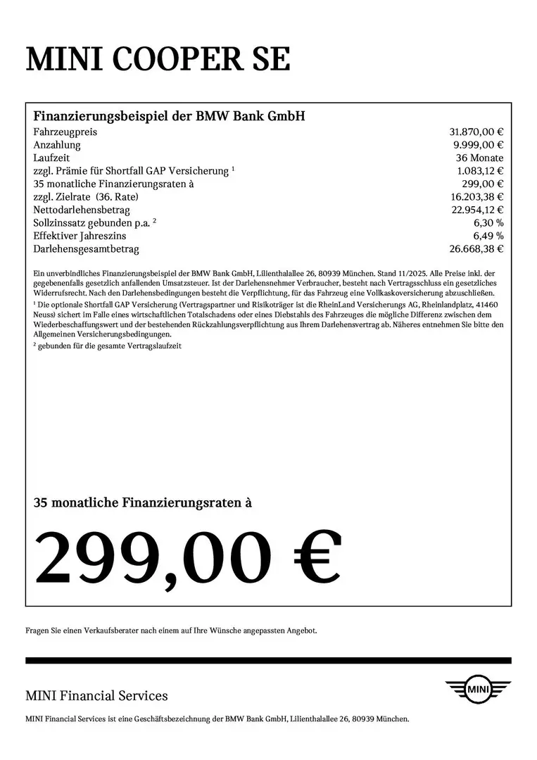 MINI Cooper SE CHN Head-Up HK HiFi DAB LED Pano.Dach Blau - 2