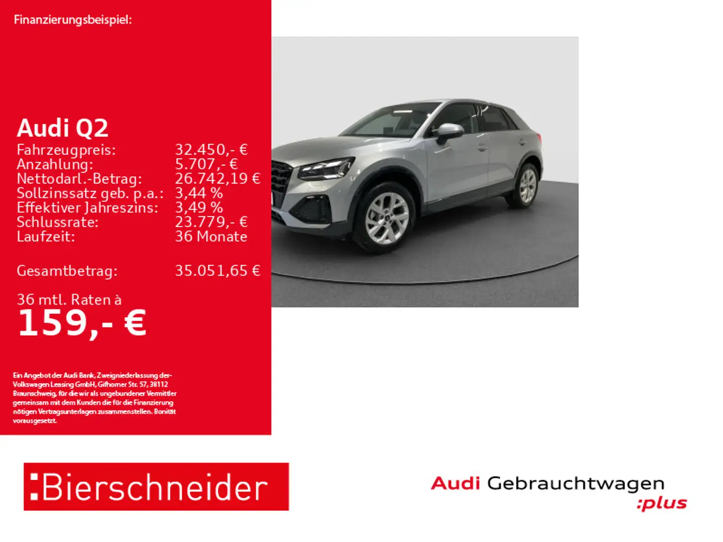 Audi Q2 35 TFSI advanced AHK MATRIX CAM ACC SHZ Silber - 1