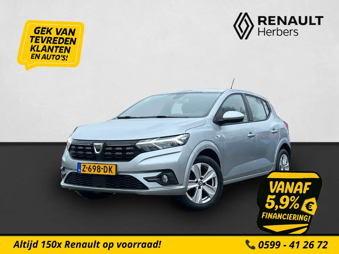 Dacia Sandero 1.0 TCe 90 Comfort AIRCO / APPLE CARPLAY / LM WIEL Grijs - 1