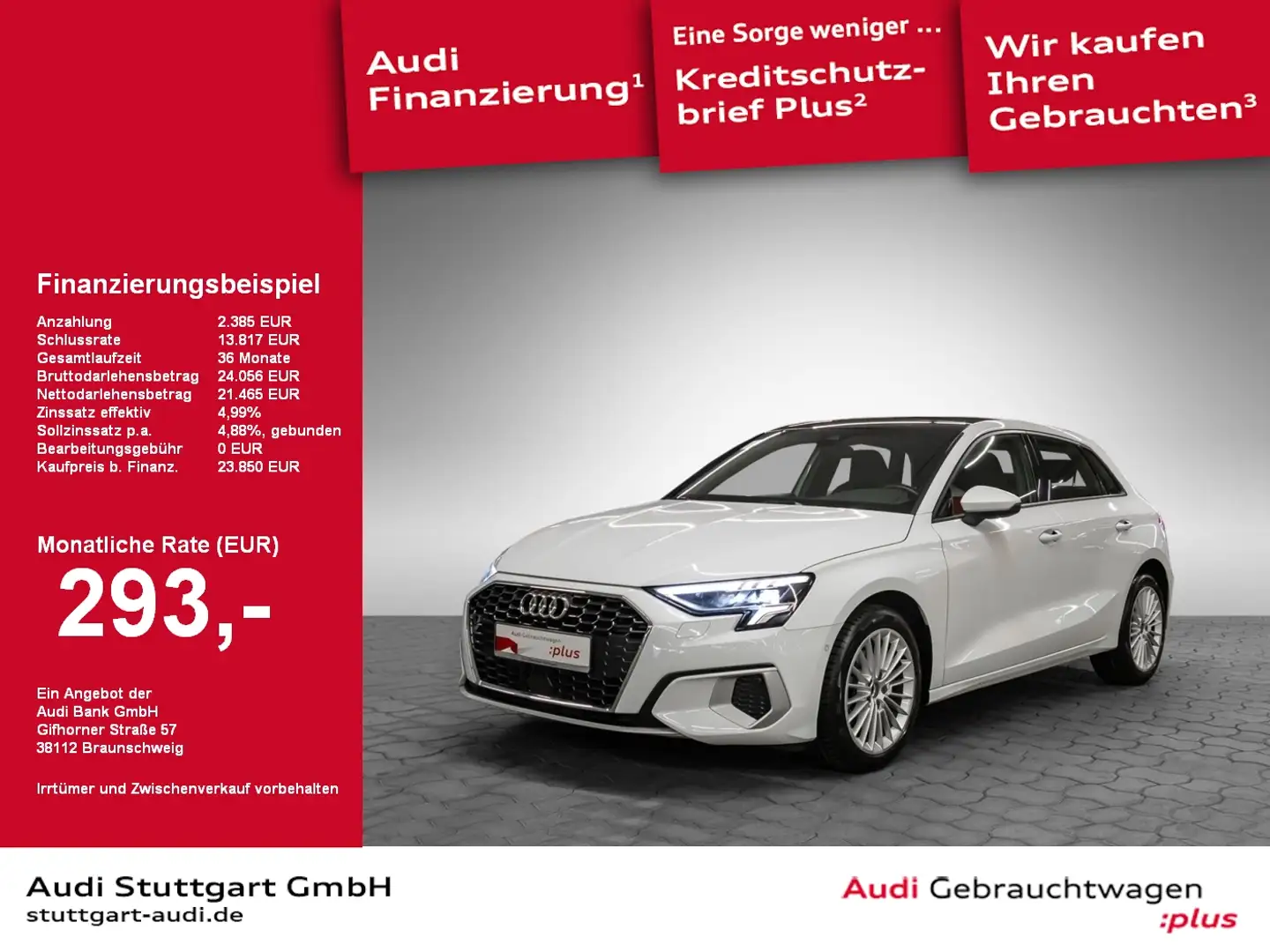 Audi A3 Sportback 35 TDI advanced LED Navi Pano Kam Bianco - 1