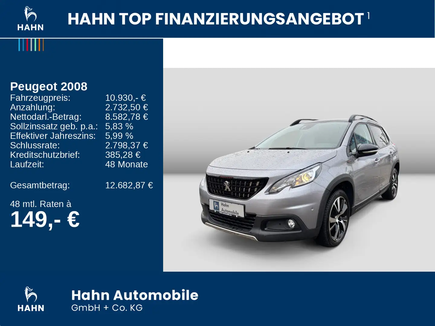 Peugeot 2008 1.2 PureTech 130 Allure GT-Line Pano Sitzh Gris - 2