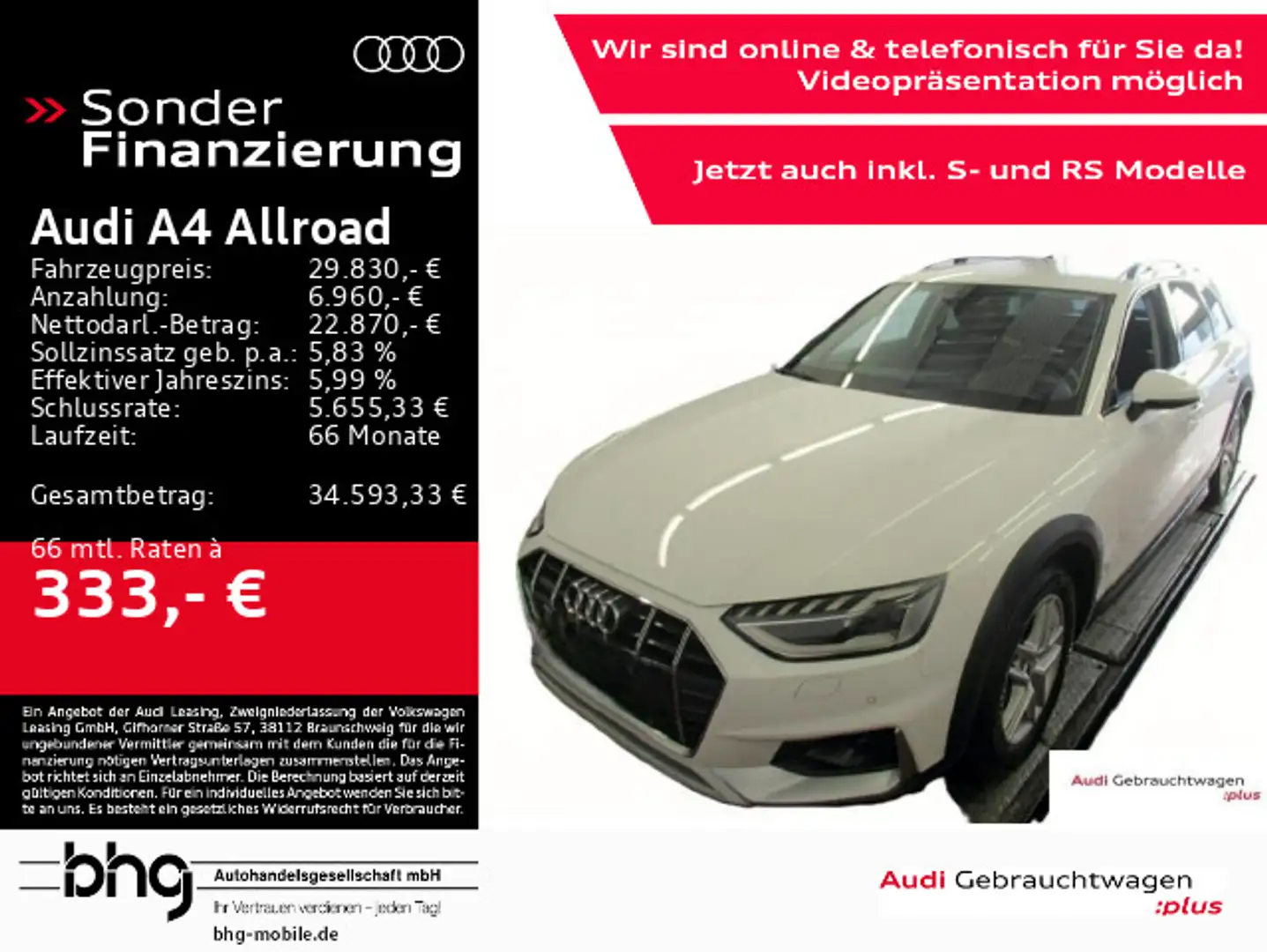 Audi A4 allroad quattro 40TDI S tronic AssistTour Bus Weiß - 1