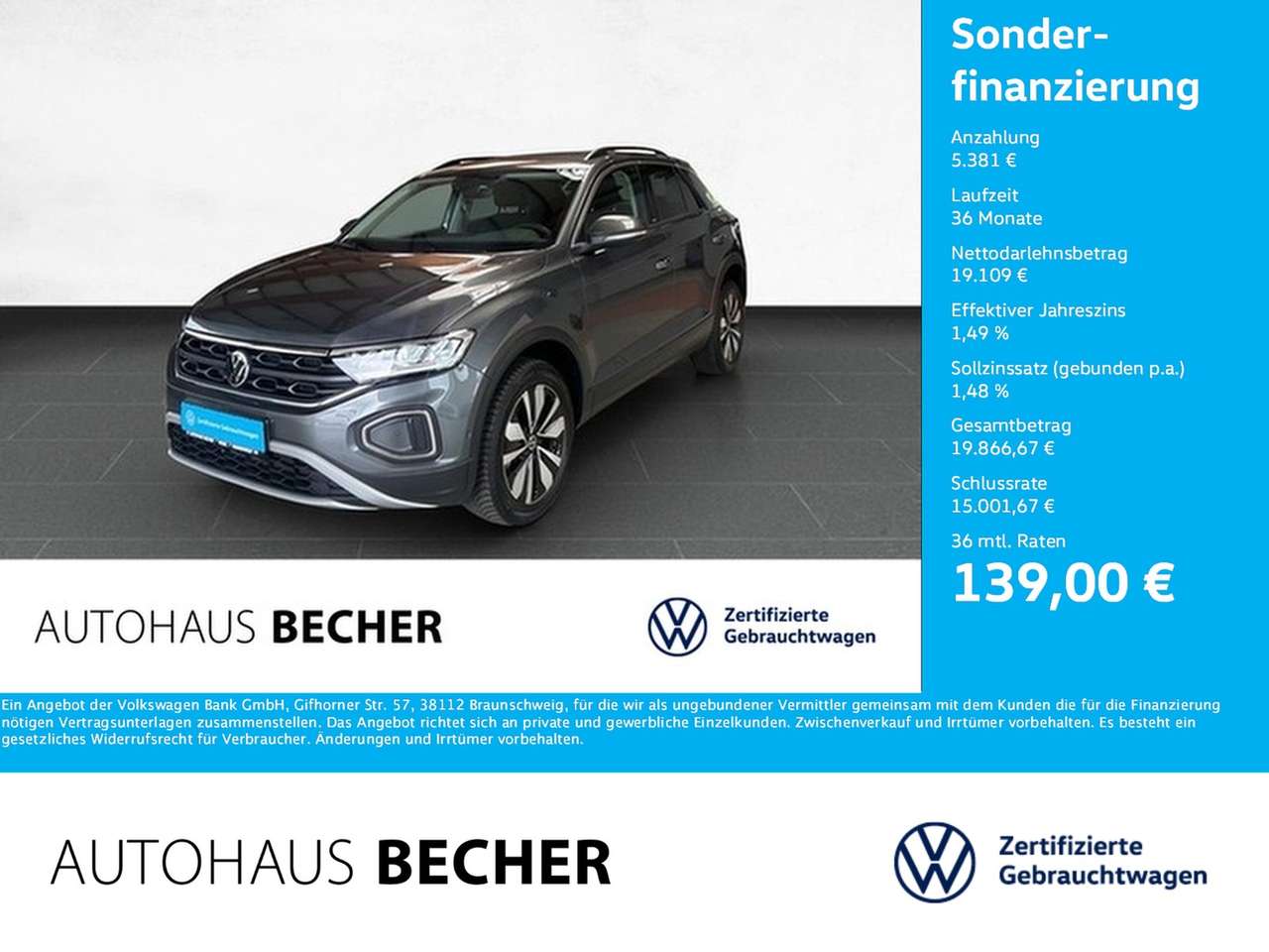 Volkswagen T-Roc 2024 — Life 2.0 TDI 6-Gang /Sitzhz/Navi/LED