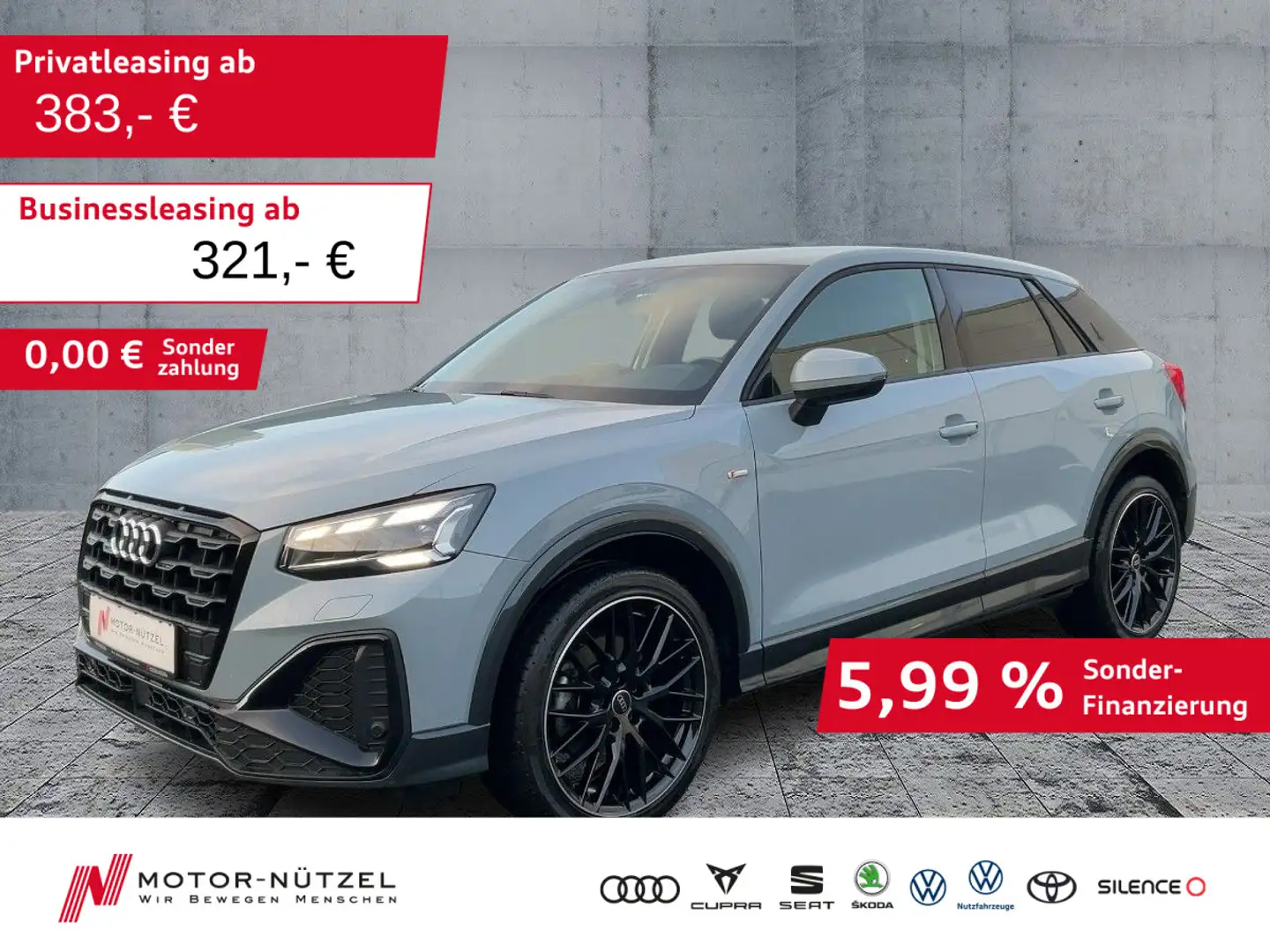 Audi Q2 35 TFSI S-LINE MATRIX+PDC+SHZ+19"LM Grau - 1