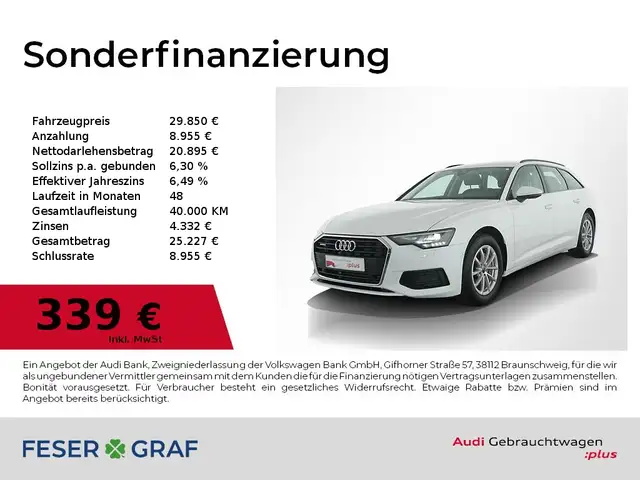 2023 Audi A6 in White for sale