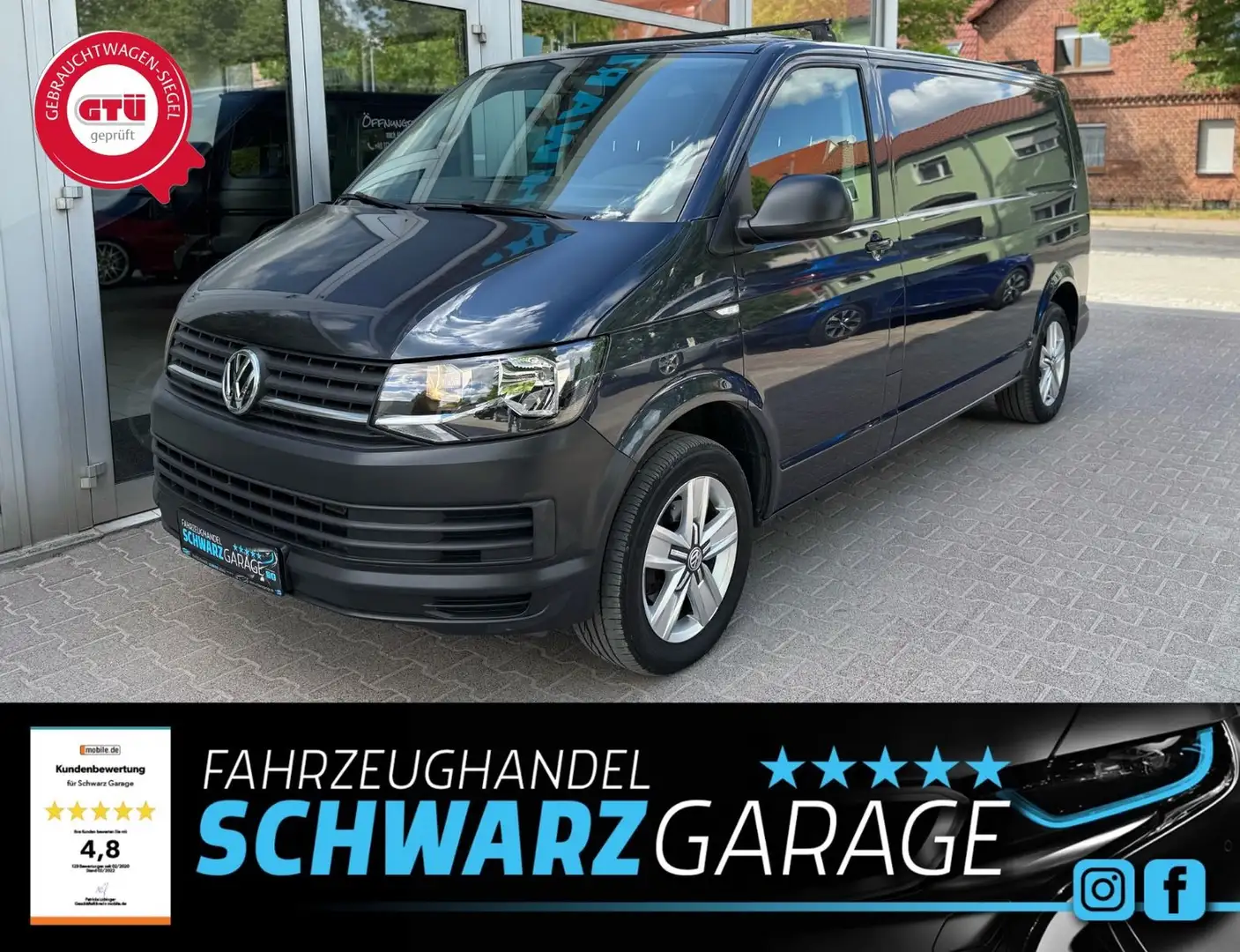 Volkswagen T6 Transporter EcoProfi lang*SORTIMO*AHK*1.HAND* Albastru - 1
