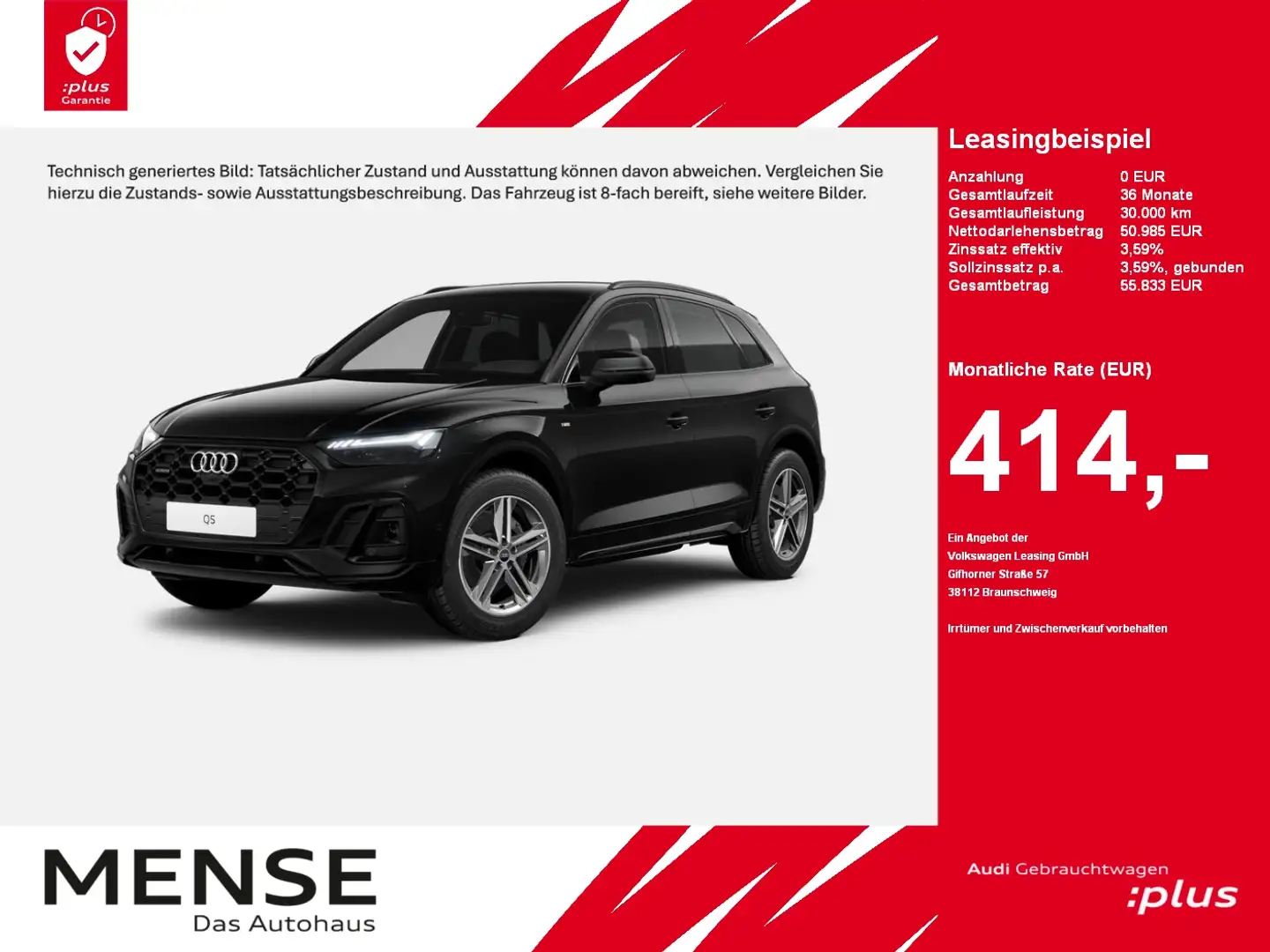 Audi Q5 45 TFSI quattro S tronic S line |Matrix|ACC Schwarz - 1