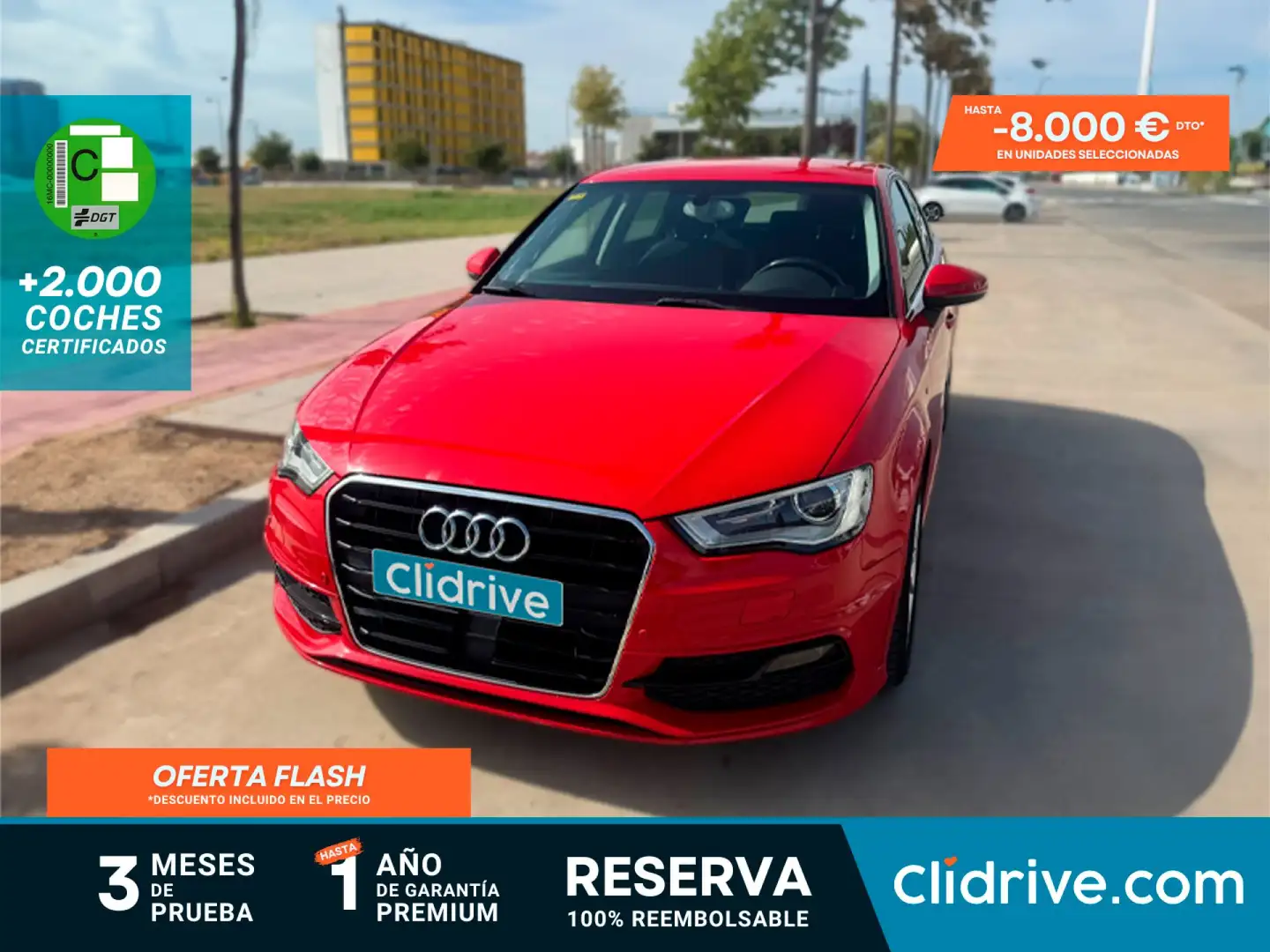 Audi A3 Sportback 1.6TDI CD Attraction S-T Rojo - 1