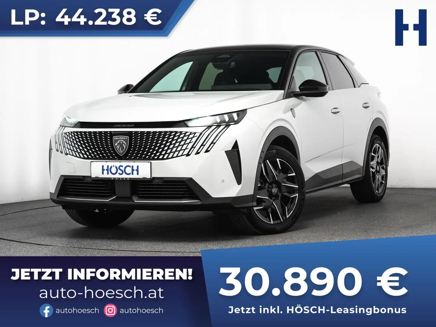 Peugeot 3008 SUV Hybrid 145 GT SPORT PIXEL LED WINTERPAKET++ Weiß - 1