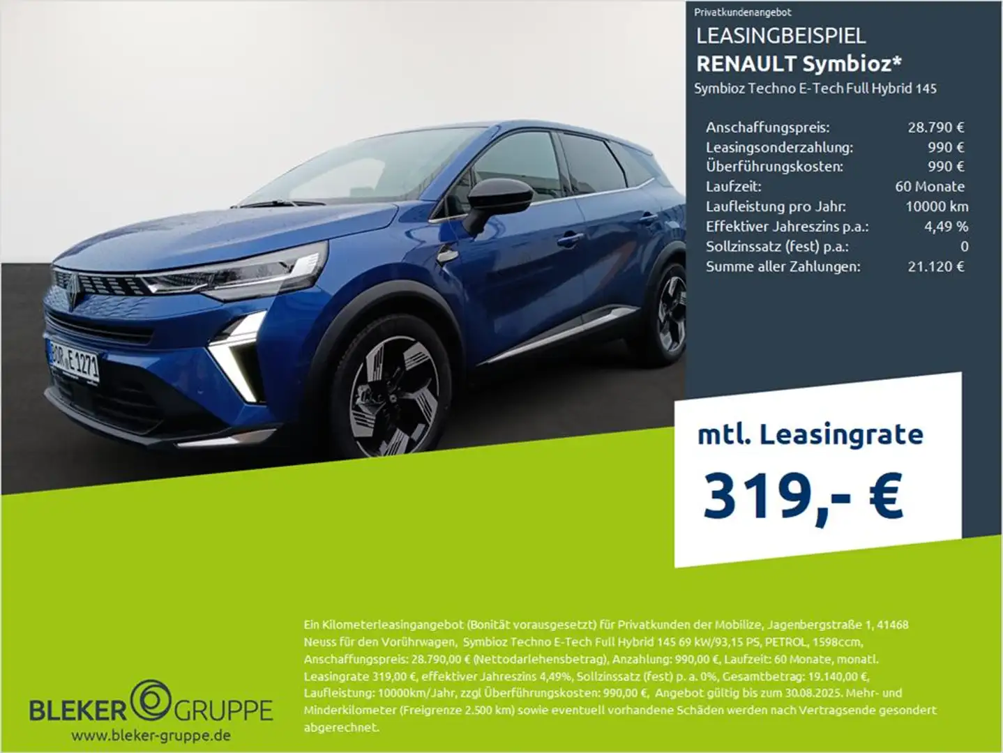 Renault Symbioz Symbioz Techno E-Tech Full Hybrid 145 Bleu - 1