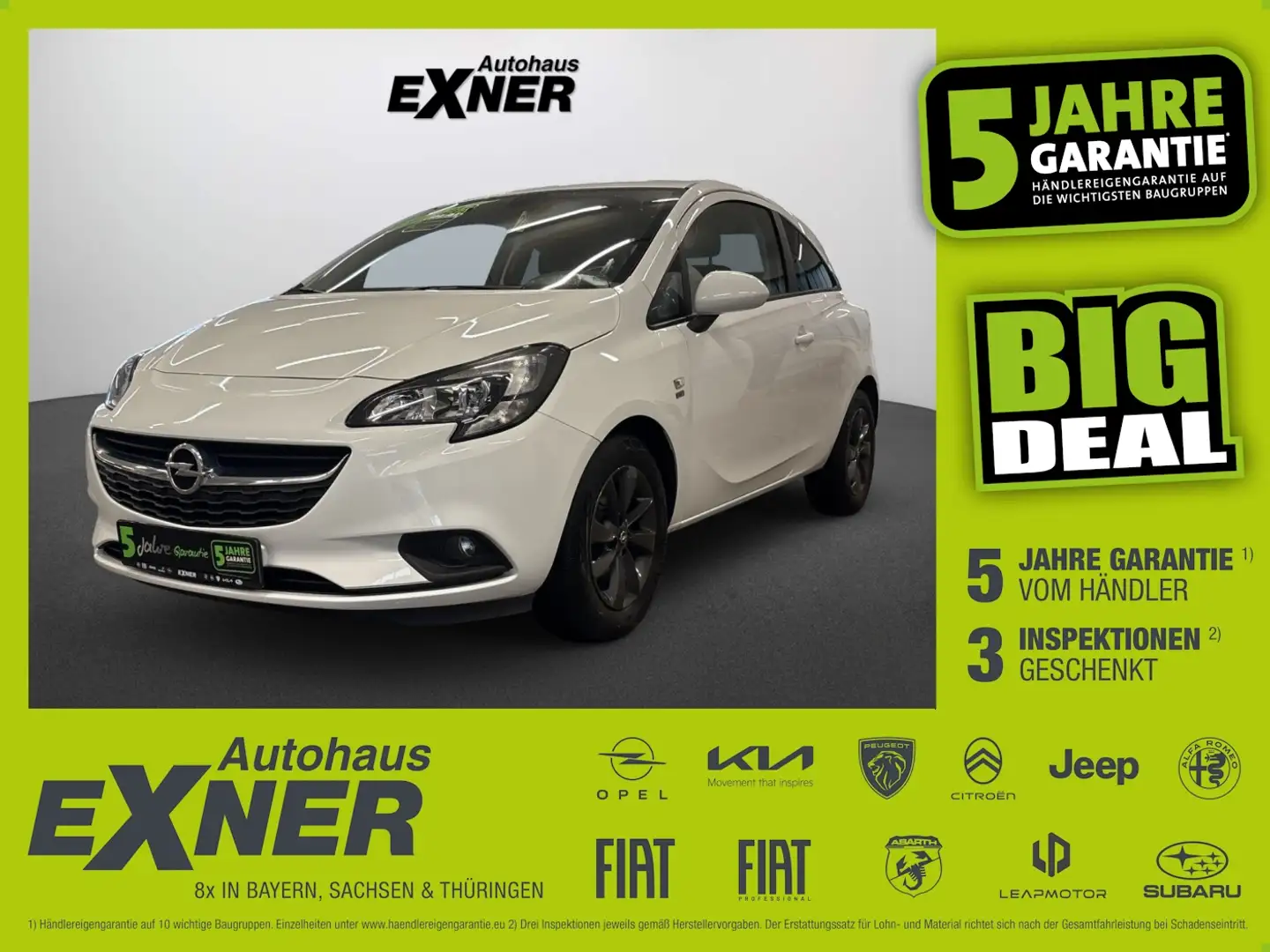 Opel Corsa E 1.4 120 JAHRE SHZ+Winterp.+KlimaA+LM+PDC Weiß - 1