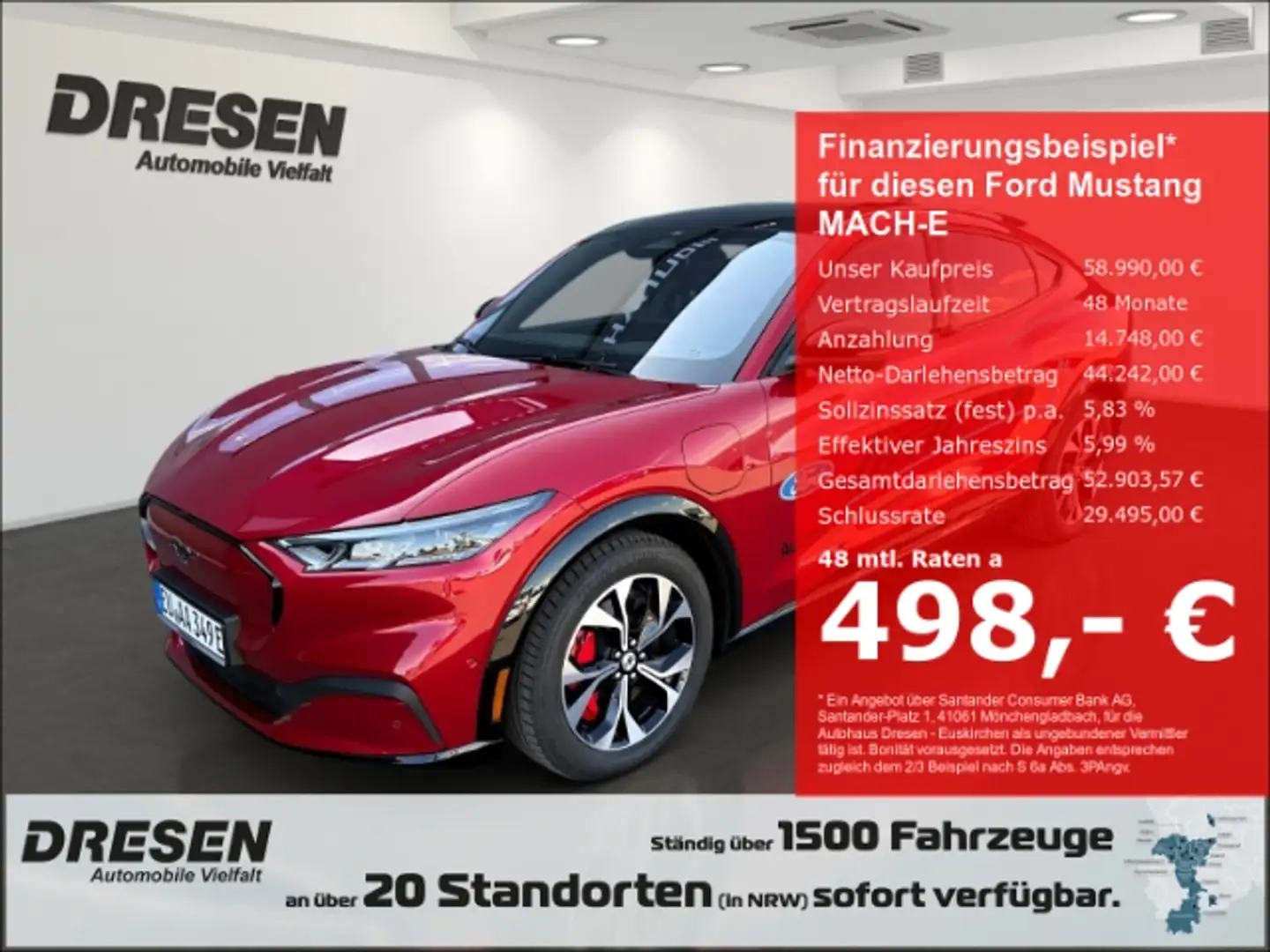 Ford Mustang Mach-E Premium AWD  Extended Range / Technologie-Paket Pr Red - 1