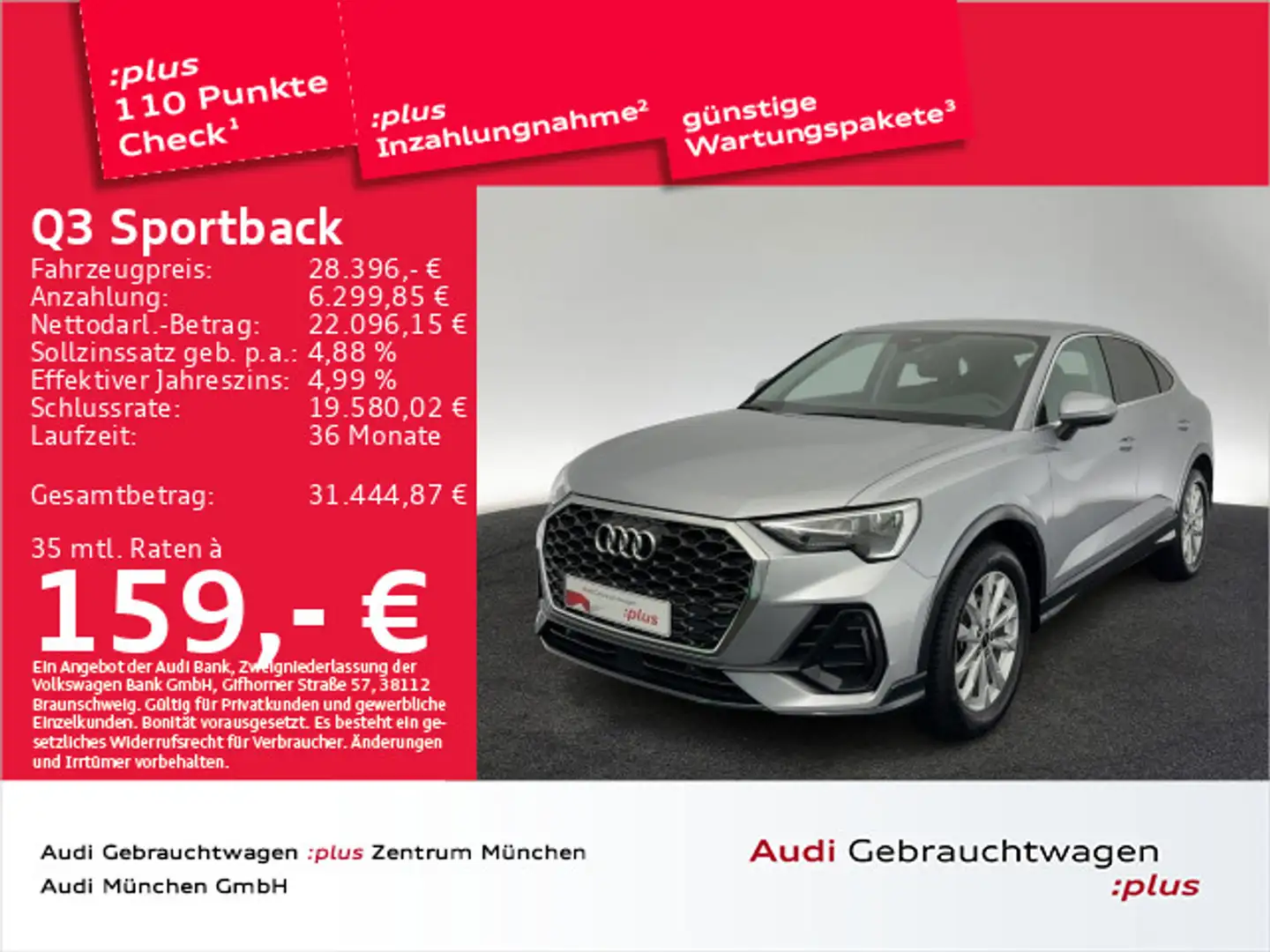 Audi Q3 35 TFSI AHK/Virtual+/Navi+/PDC+/Sit Silber - 1