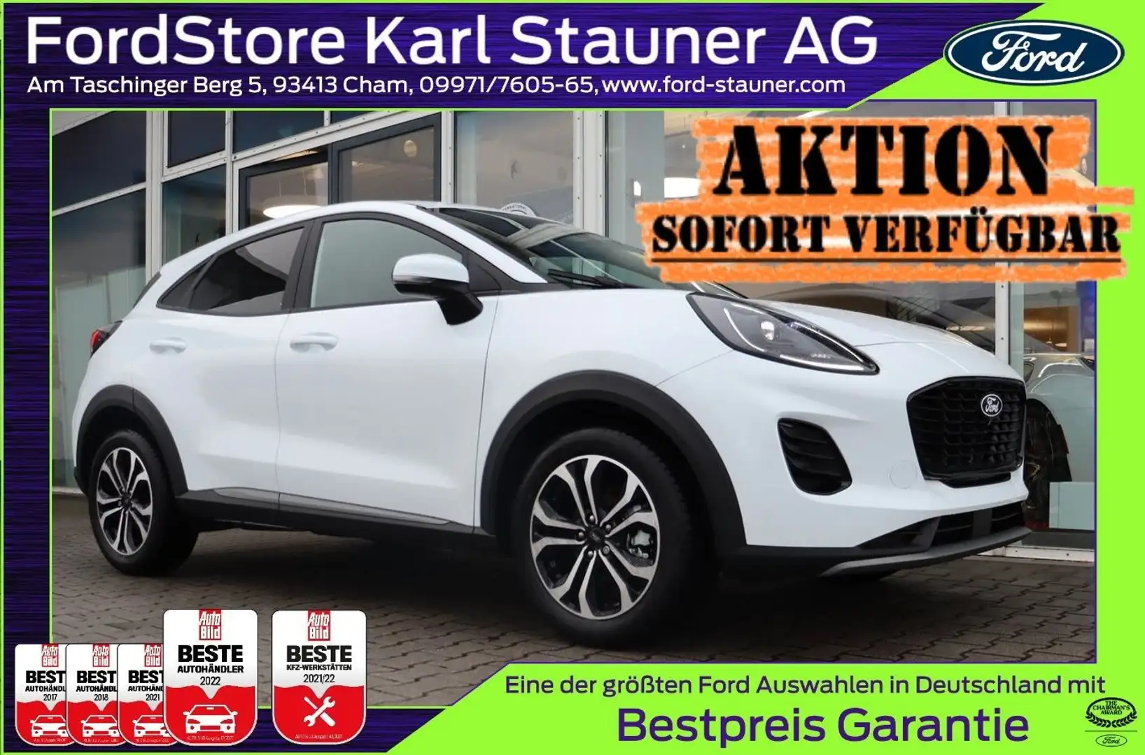 Ford Puma Titanium 1.0 EcoBoost MHEV 4,99% FIN* AHK Weiß - 1