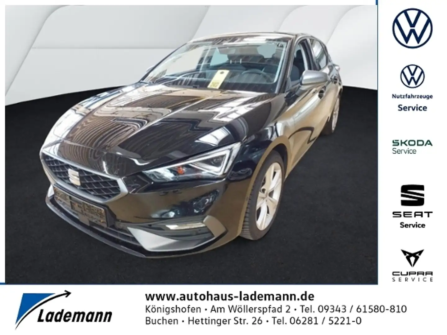 SEAT Leon 1.5 eTSI DSG FR LED+NAVI.+KLIMA+RFK+SHZ+PDC Schwarz - 1